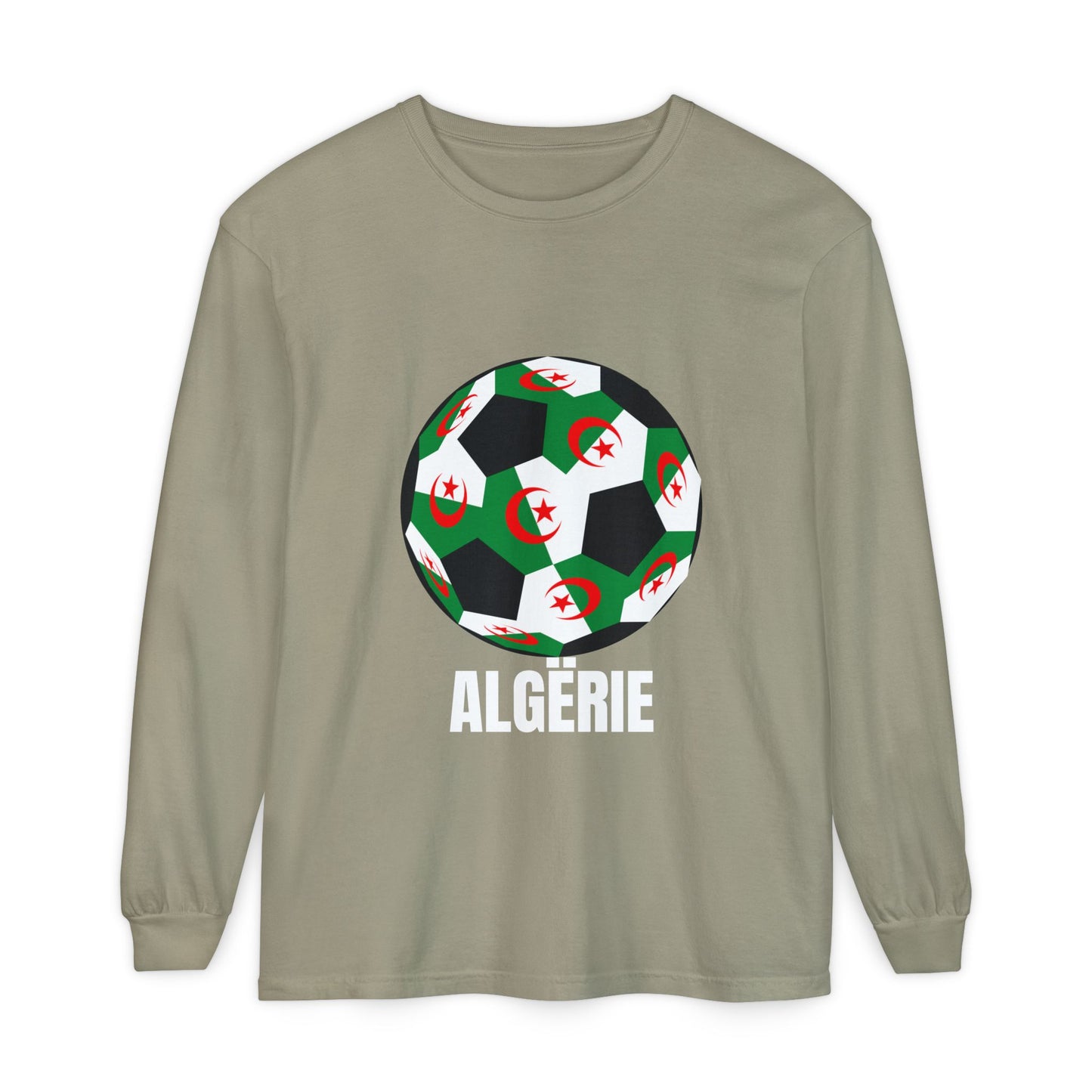 ALGËRIE Fan Specialty Soccer Ball Design Long Sleeve T-Shirt