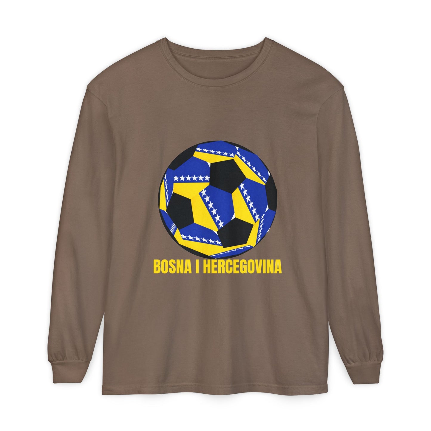 Bosnia Herzegovina Fan Specialty Soccer Ball Design  Long Sleeve Tee