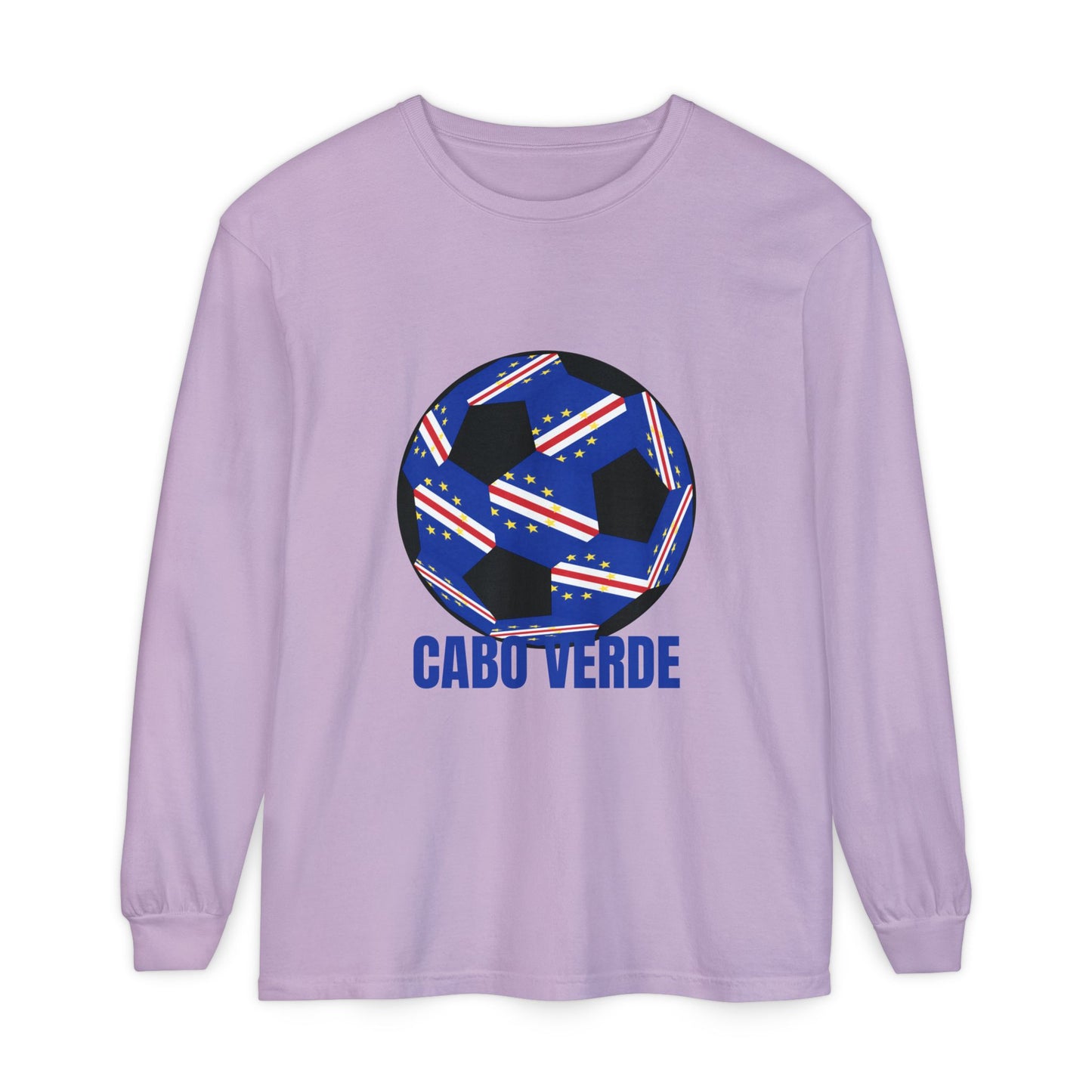 Cabo Verde Fan Specialty Soccer Ball Design Ball Long Sleeve Tee