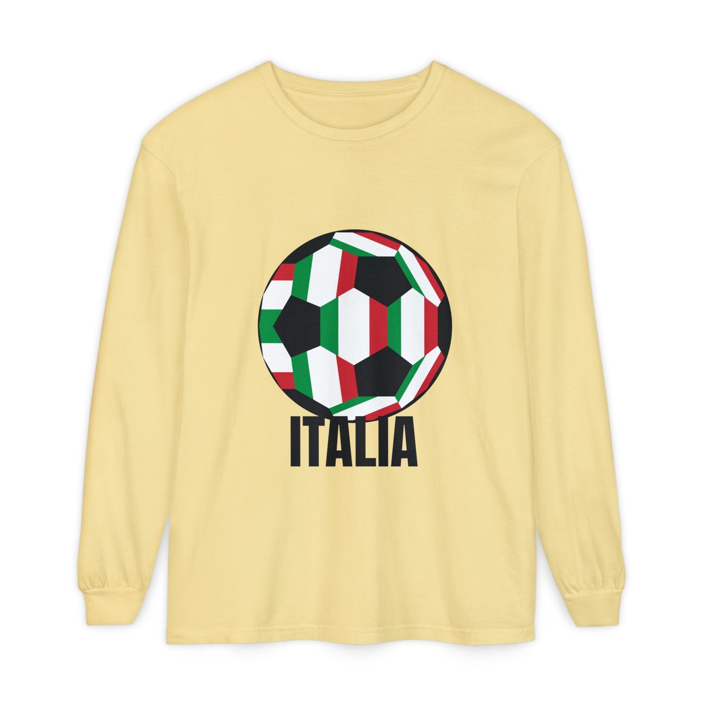 Italia Fan Specialty Soccer Ball Design Long Sleeve Tee
