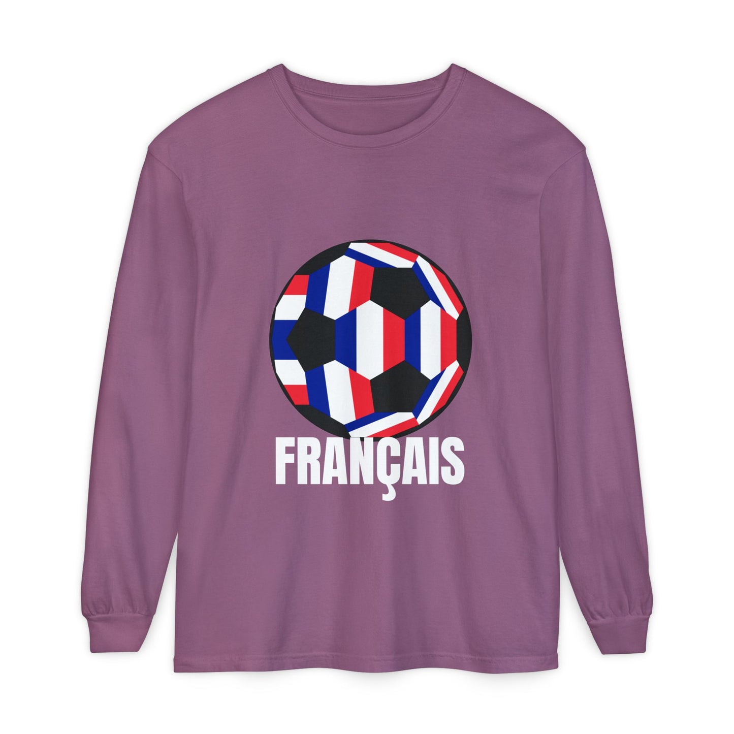 Francais Fan Specialty Soccer Ball Design Long Sleeve Tee