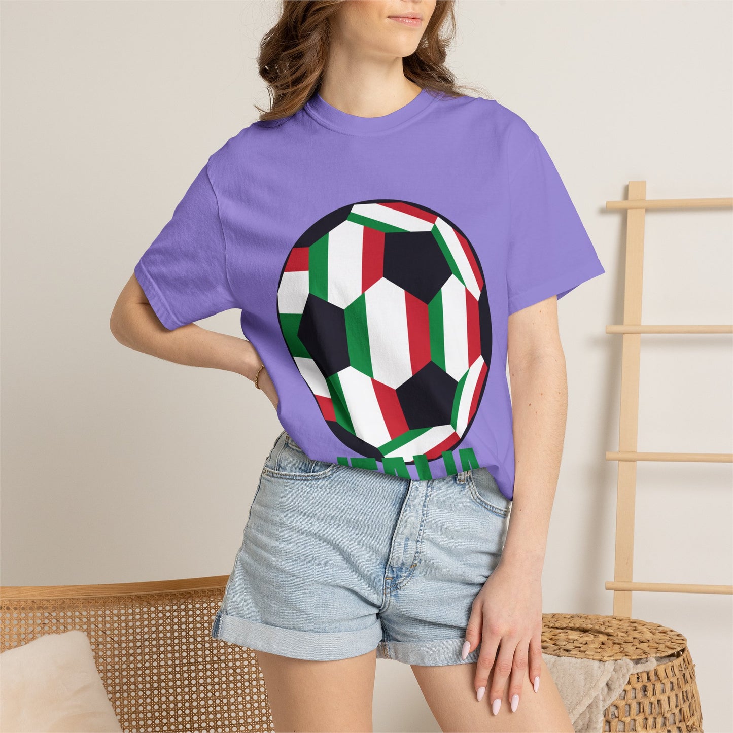 Italia Fan Specialty Soccer Ball Design T Shirt