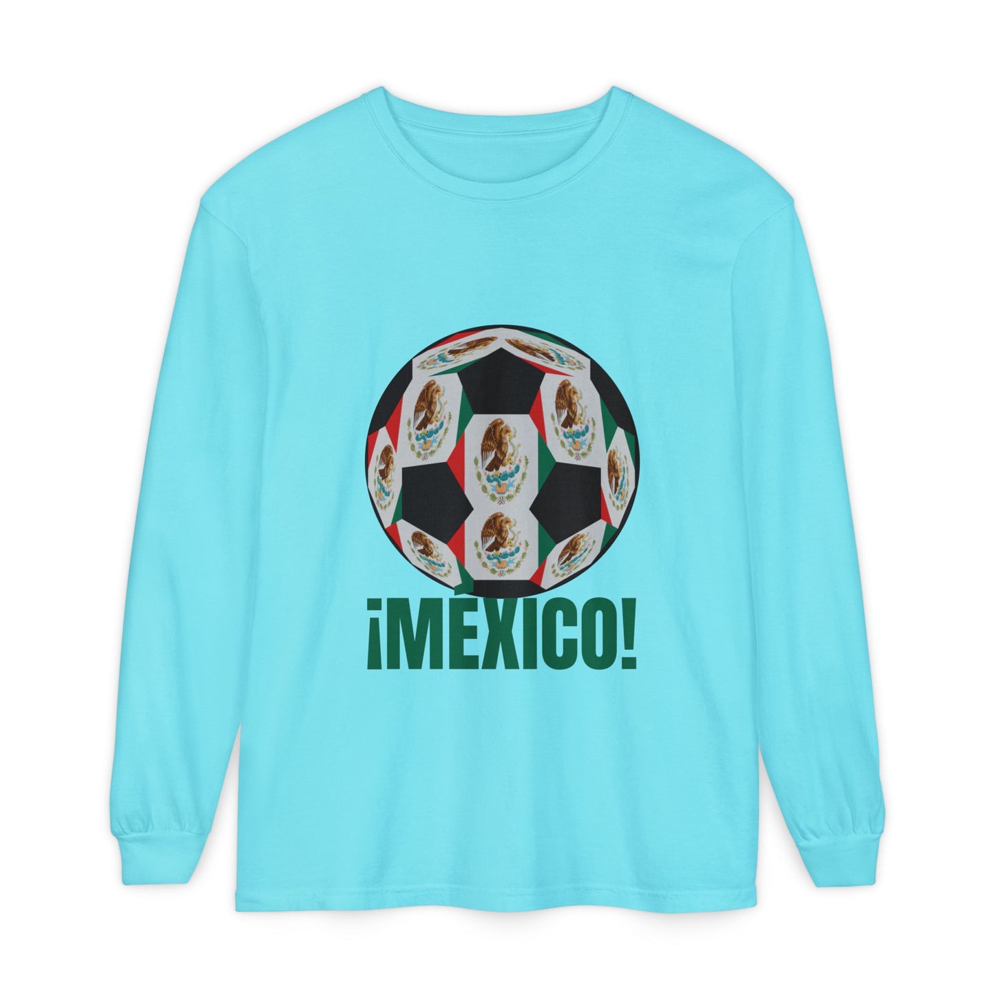 !Mexico! Fan Specialty Soccer Ball Design Long Sleeve