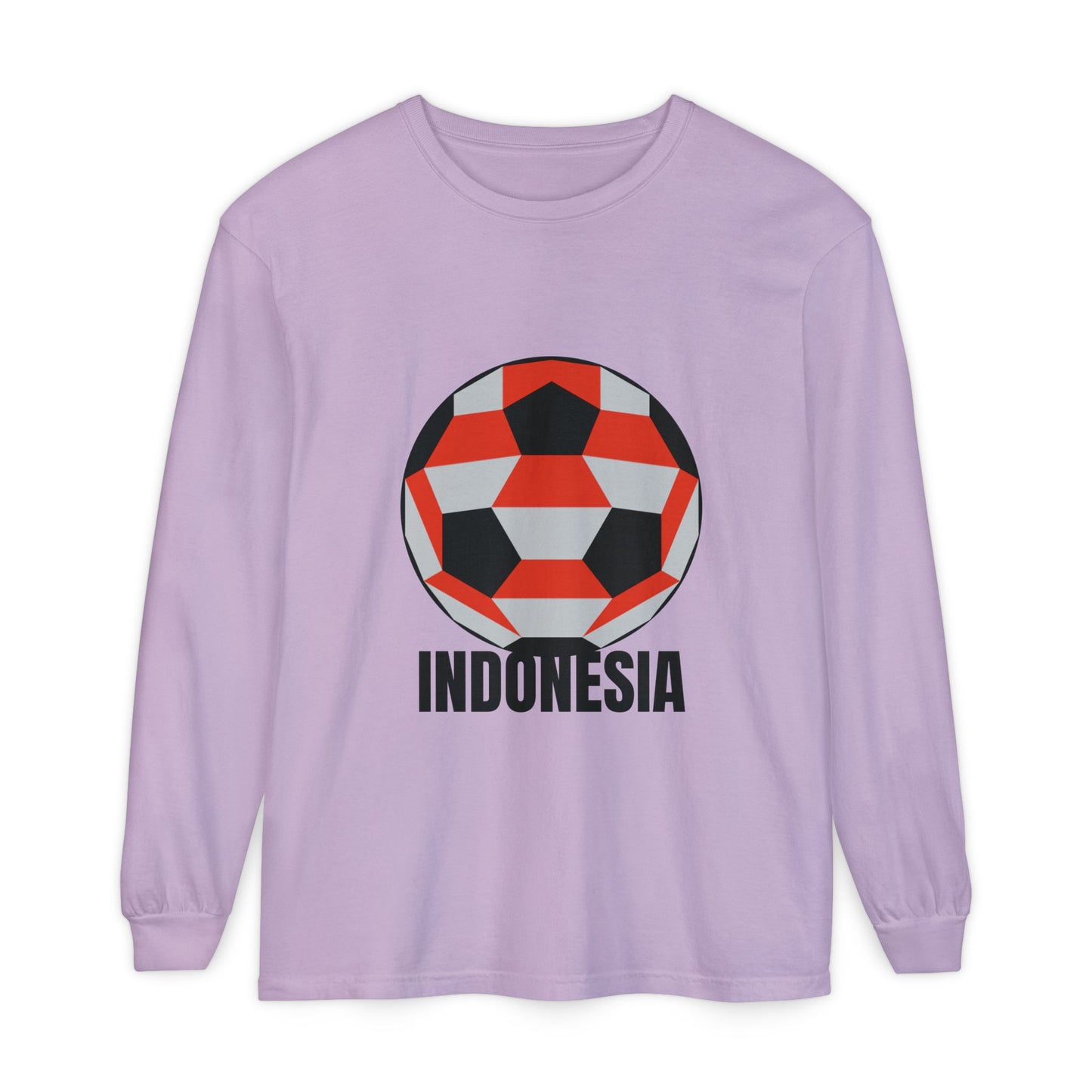 Indonesia Fan Specialty Soccer Ball Design Long Sleeve Shirt