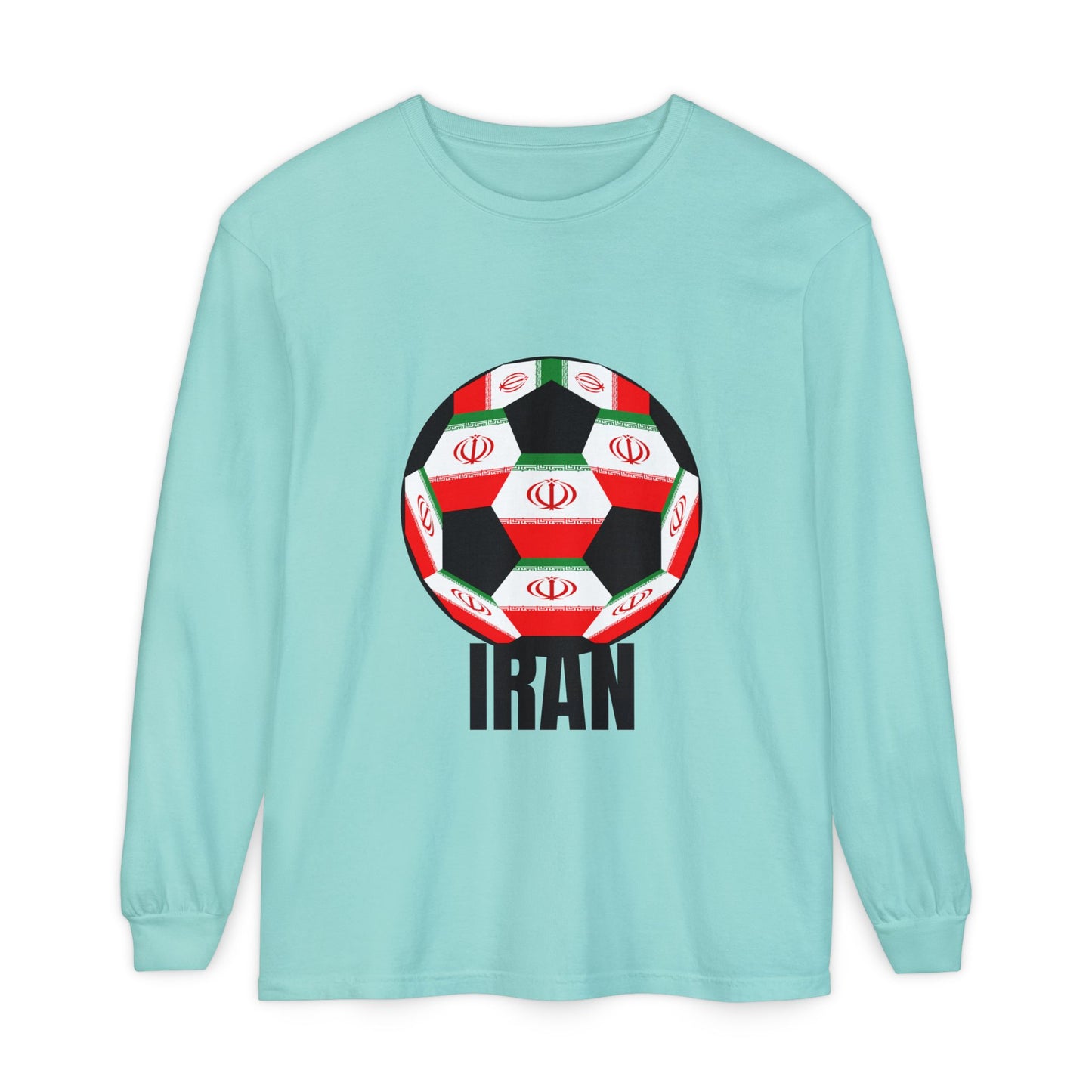 Iran Fan Specialty Soccer Ball Design Long Sleeve Shirt