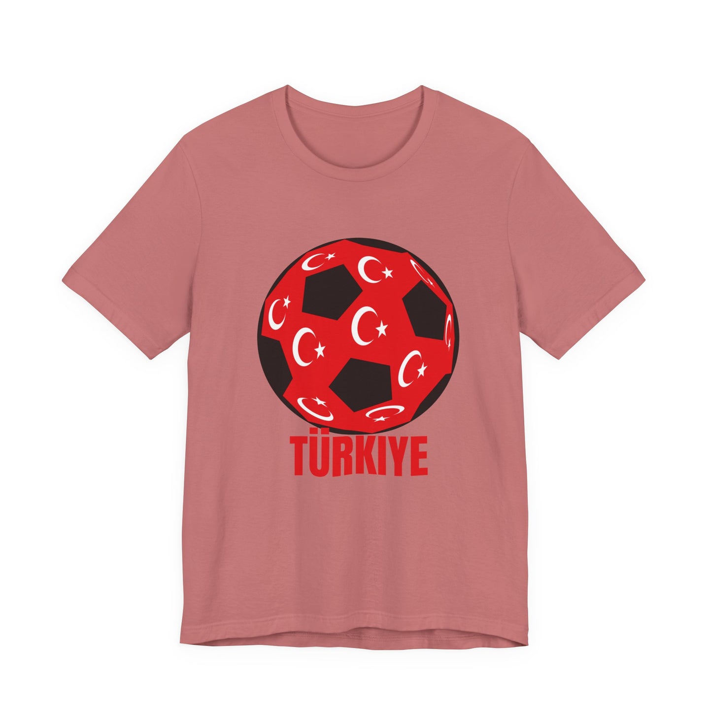 Türkiye Fan Specialty Soccer Ball Design T Shirt Red Text