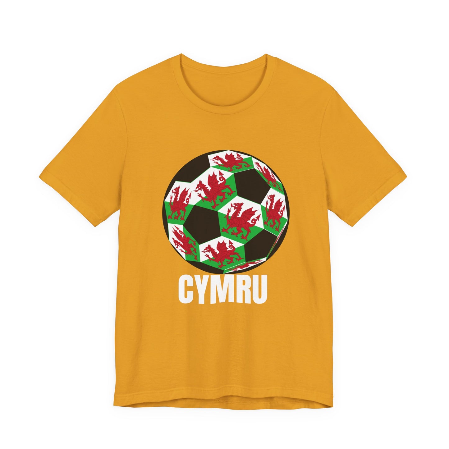 Cymru Fan Specialty Soccer Ball Design T Shirt White Text