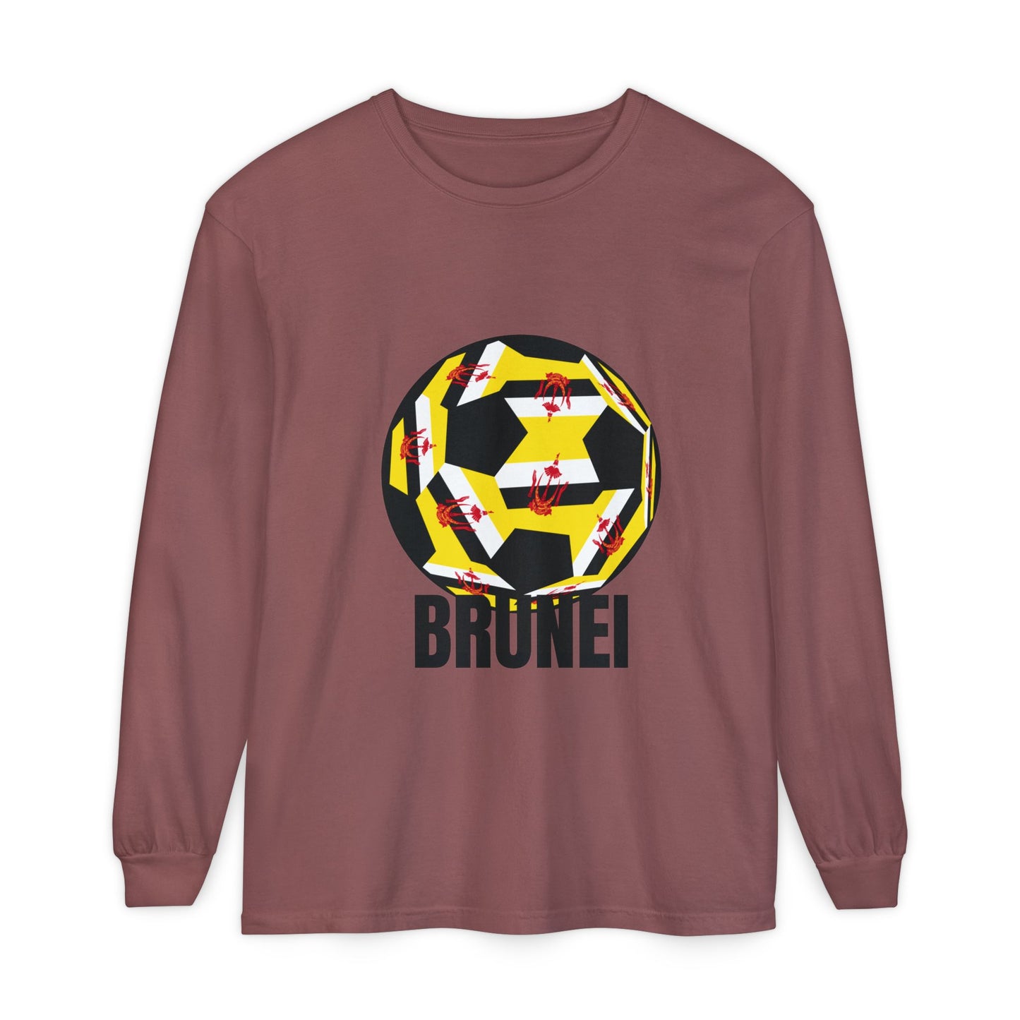 Brunei Fan Specialty Soccer Ball Design Long Sleeve Tee
