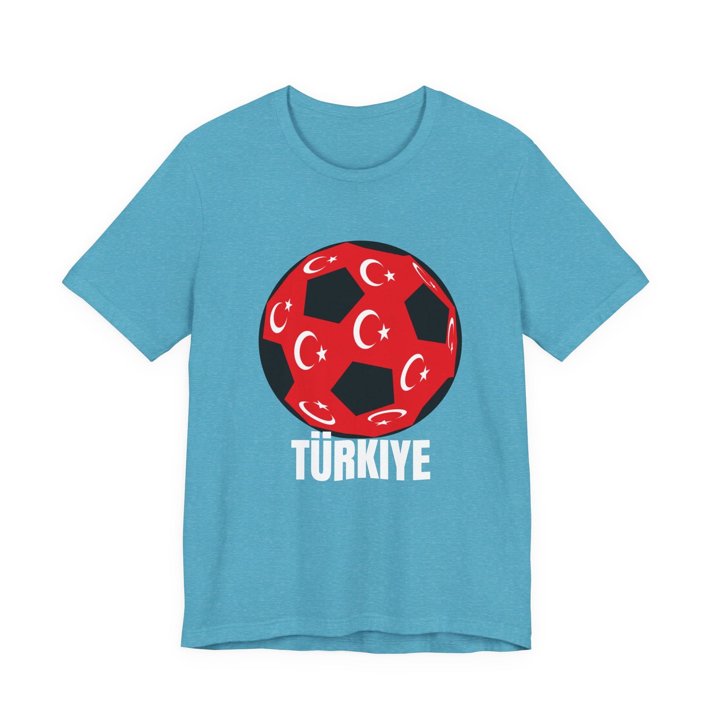 Türkiye Fan Specialty Soccer Ball Design T Shirt White Text