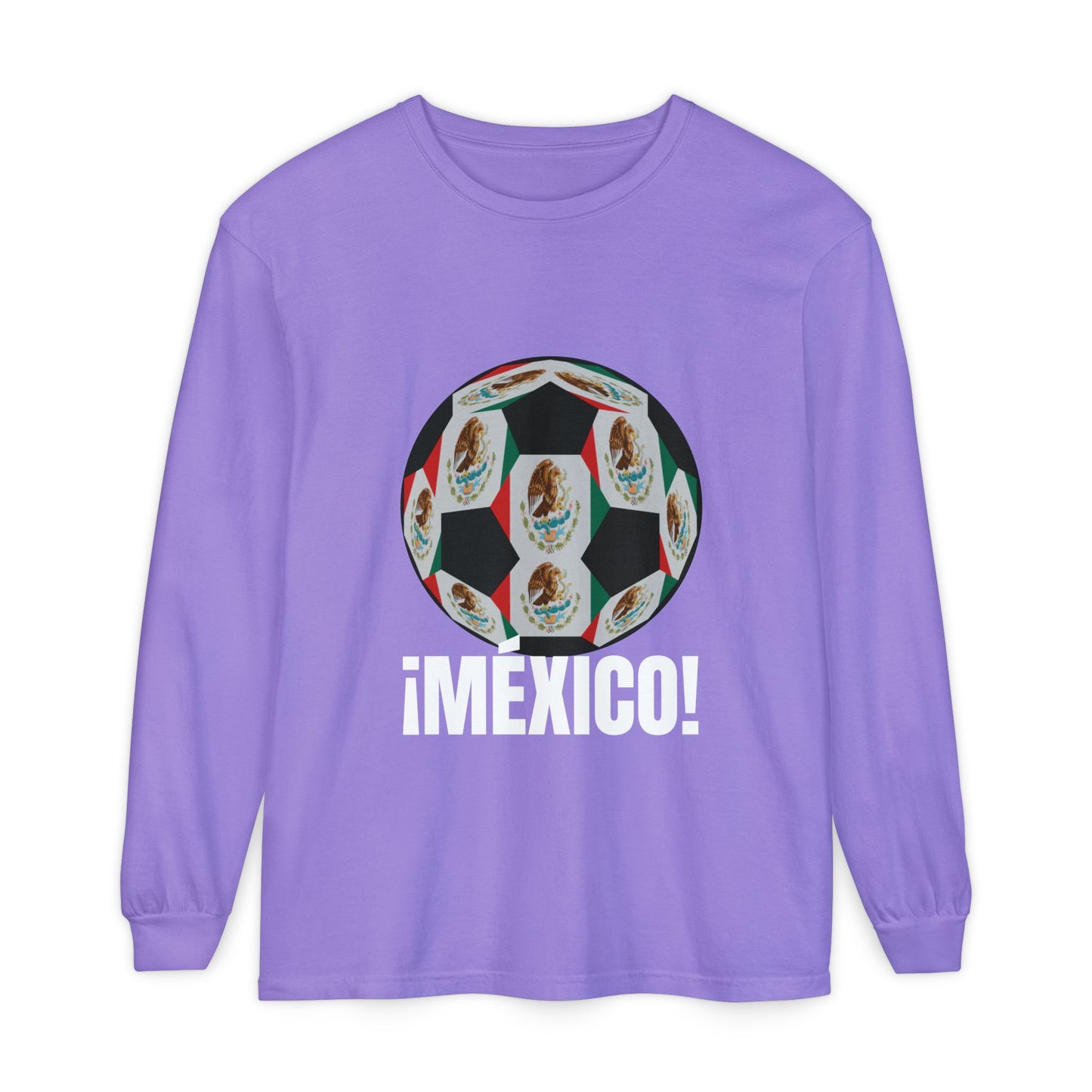 !Mexico! Fan Specialty Soccer Ball Design Long Sleeve Shirt