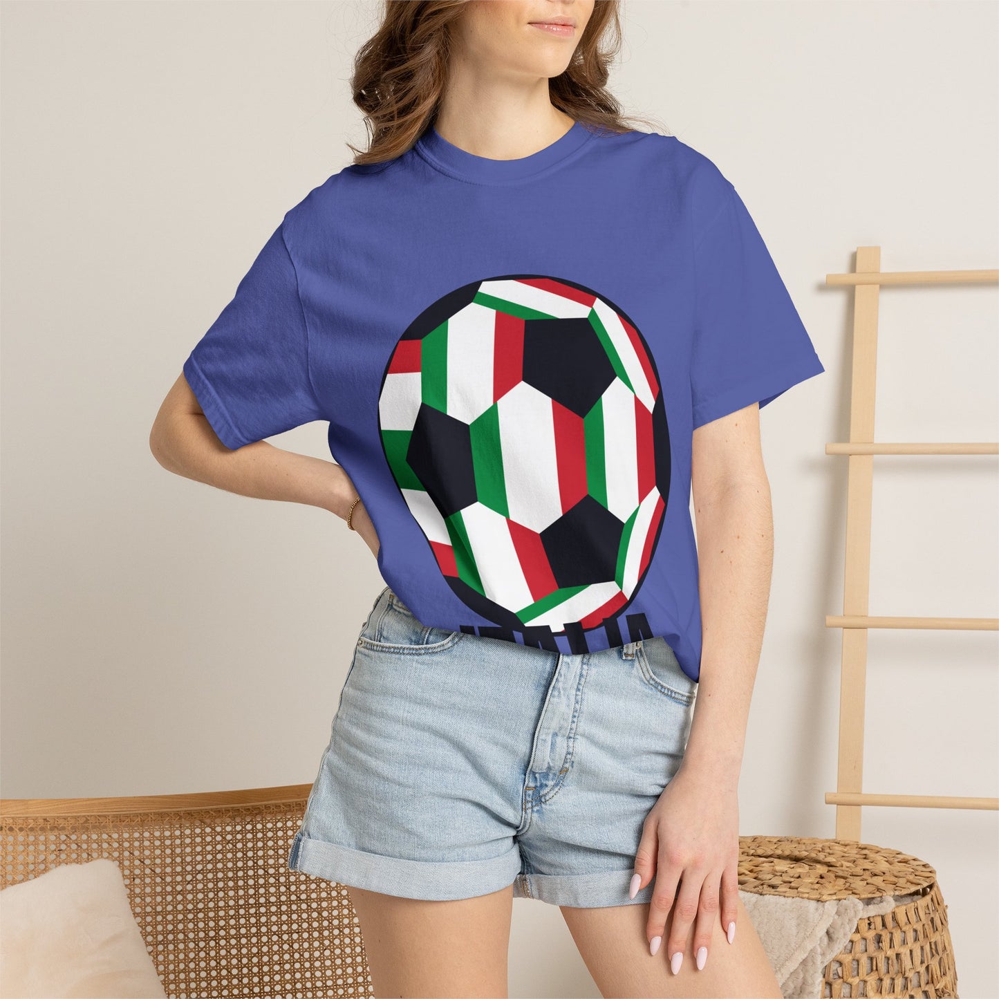 Italia Fan Specialty Soccer Ball Design T Shirt