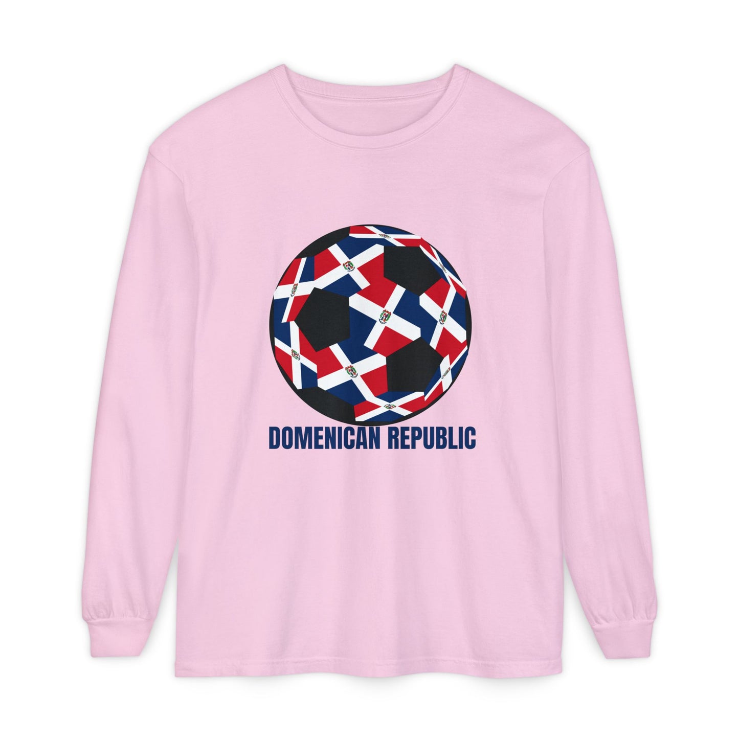 Domenican Republic Fan Specialty Soccer Ball Design Long Sleeve Tee