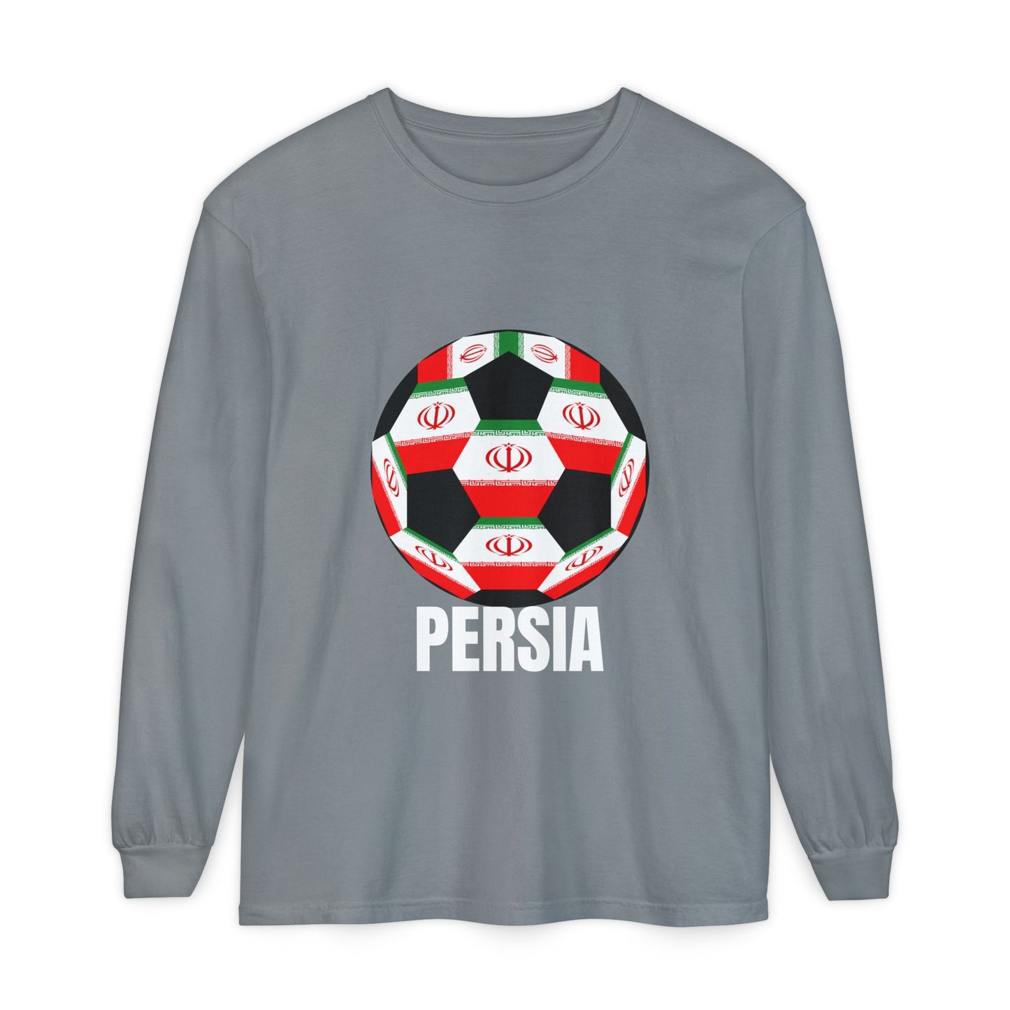 Persia Fan Specialty Soccer Ball Design Long Sleeve Shirt