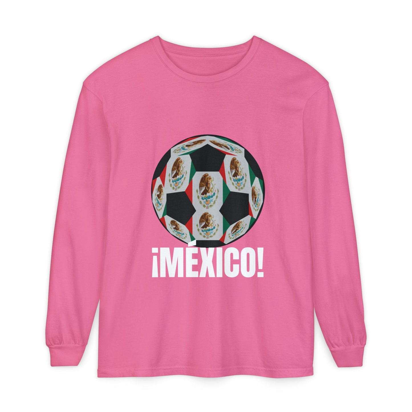 !Mexico! Fan Specialty Soccer Ball Design Long Sleeve Shirt