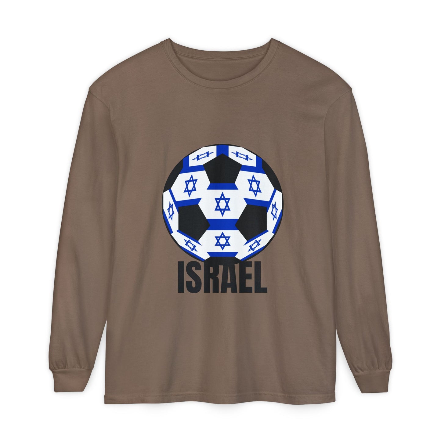 Israel Fan Specialty Soccer Ball Design Long Sleeve Tee