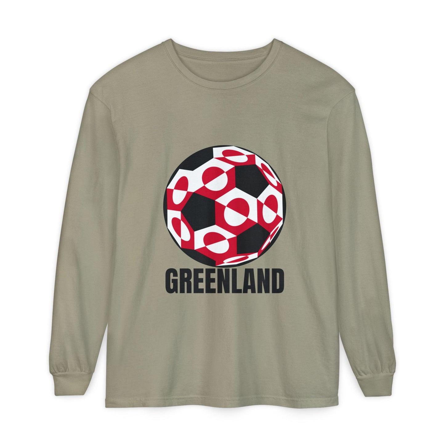Greenland Fan Specialty Soccer Ball Design Long Sleeve Tee