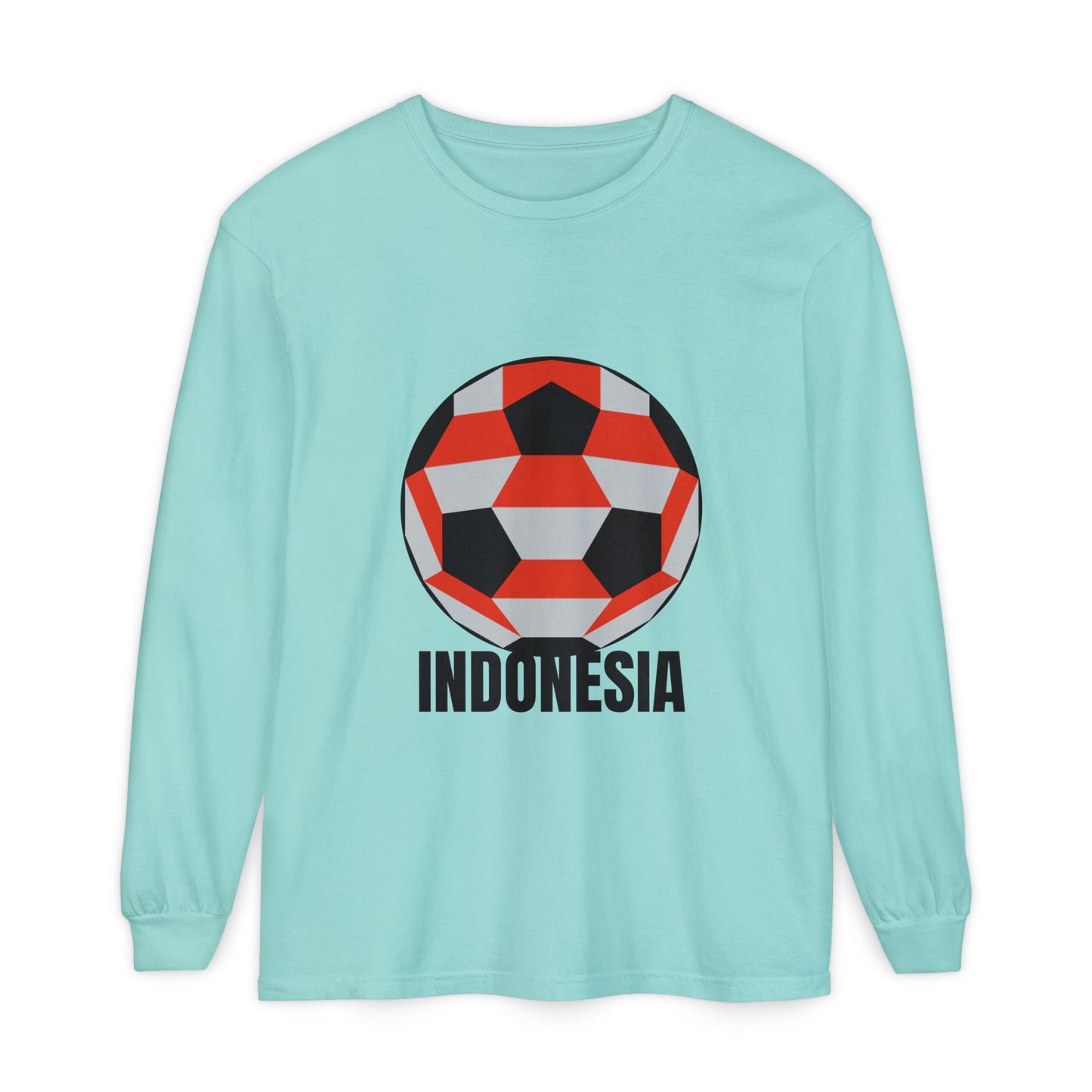 Indonesia Fan Specialty Soccer Ball Design Long Sleeve Shirt