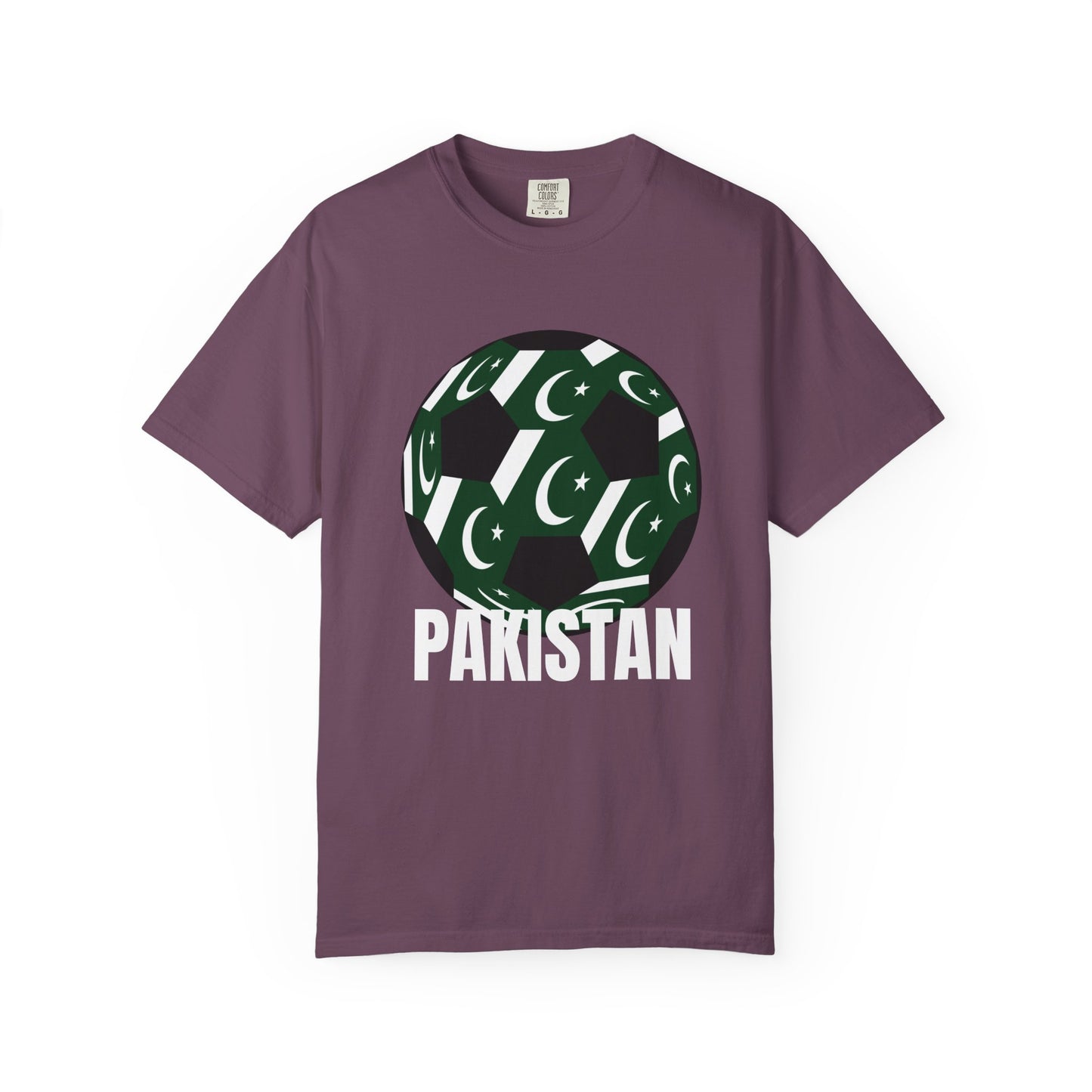 Pakistan Fan Specialty Soccer Ball Design T Shirt White Text