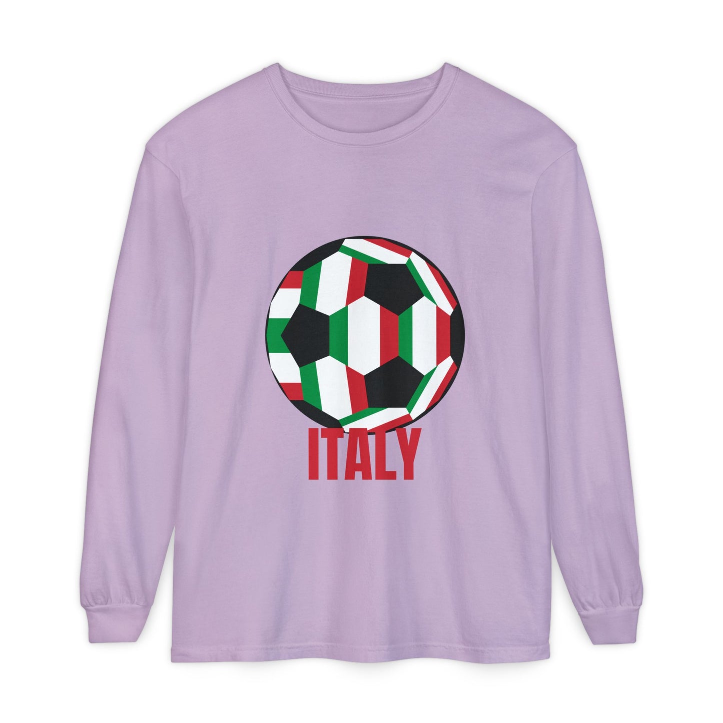 Italy Fan Specialty Soccer Ball Design Long Sleeve T-Shirt