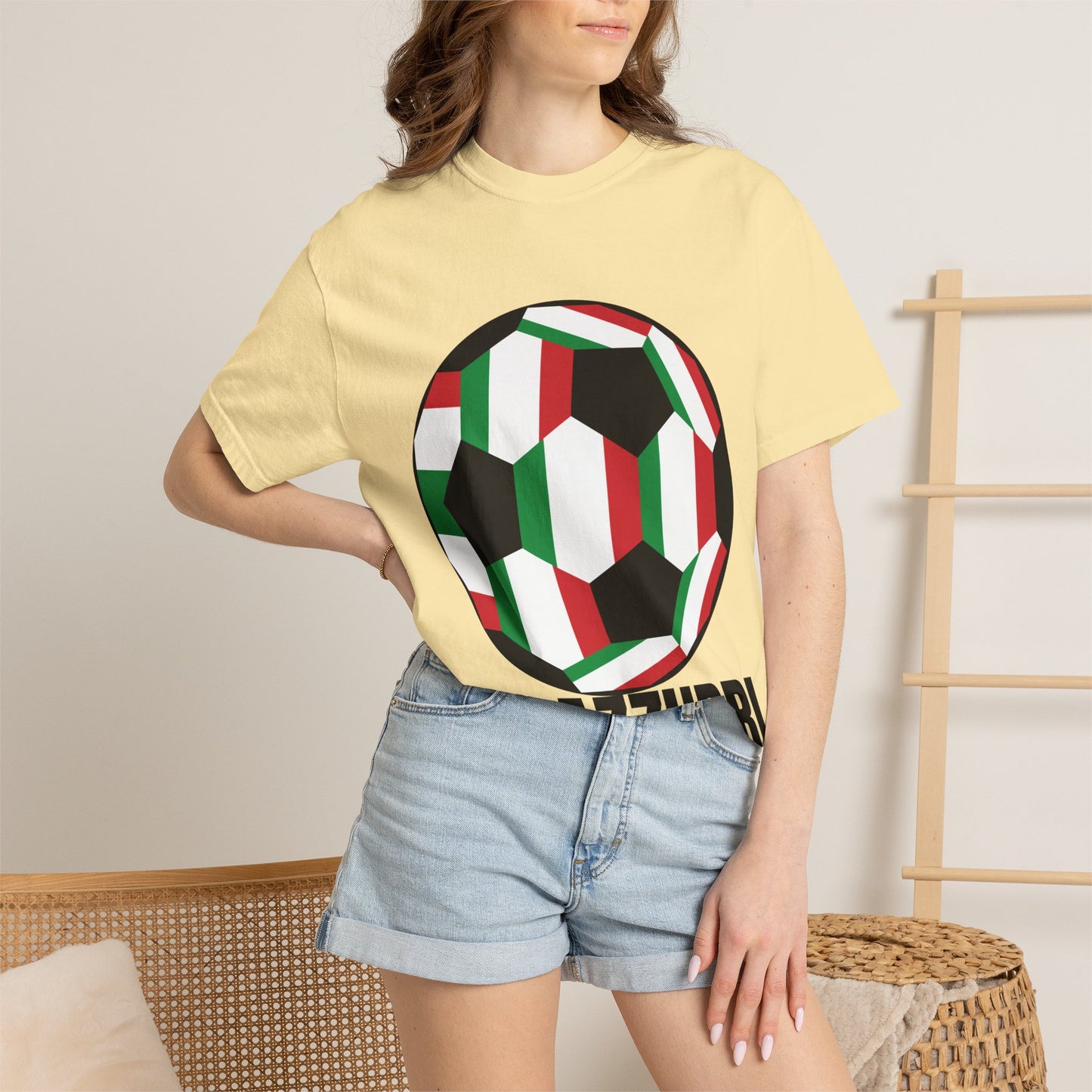 Gli Azzurri Fan Specialty Soccer Ball Design T Shirt