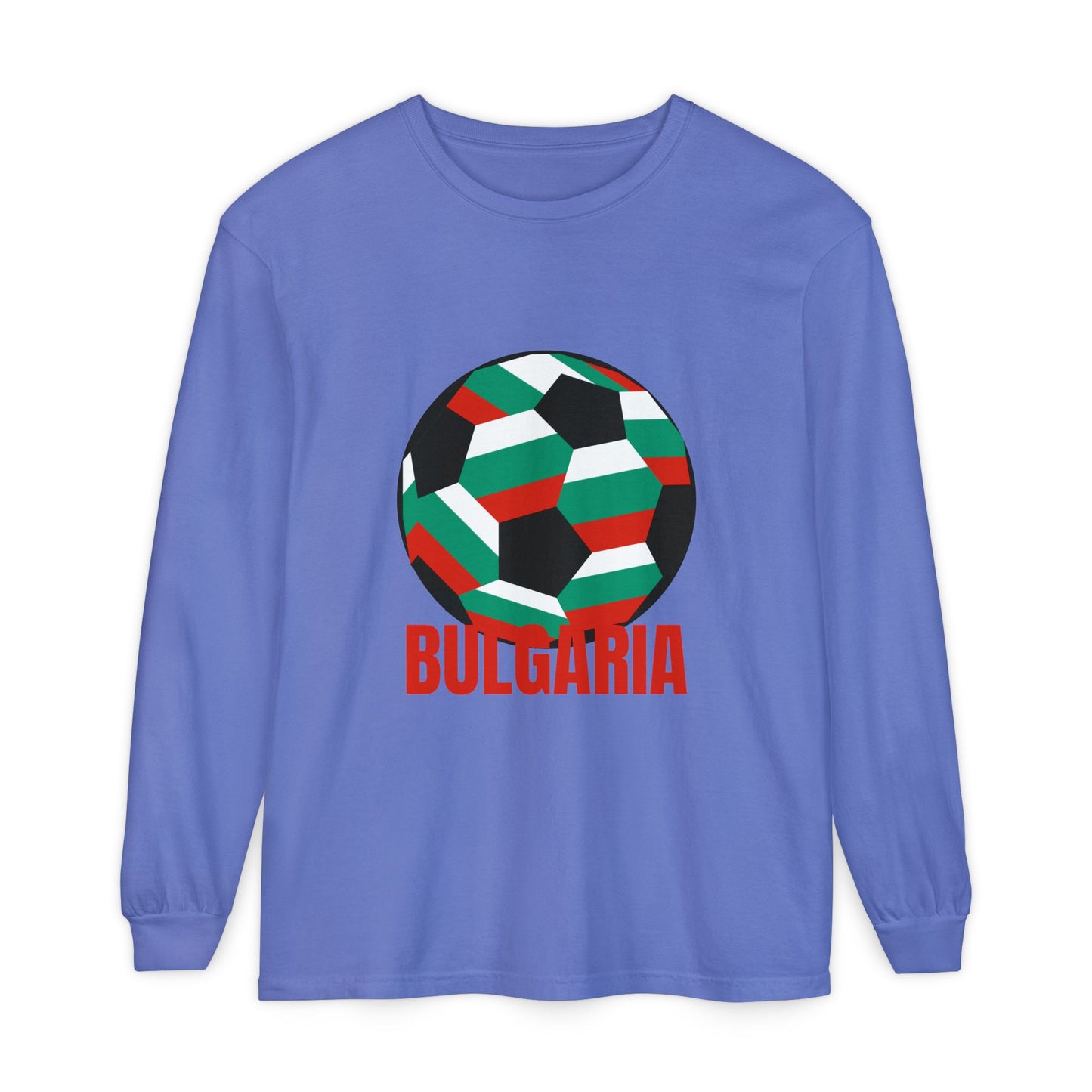 Bulgaria Fan Specialty Soccer Ball Design Long Sleeve Tee