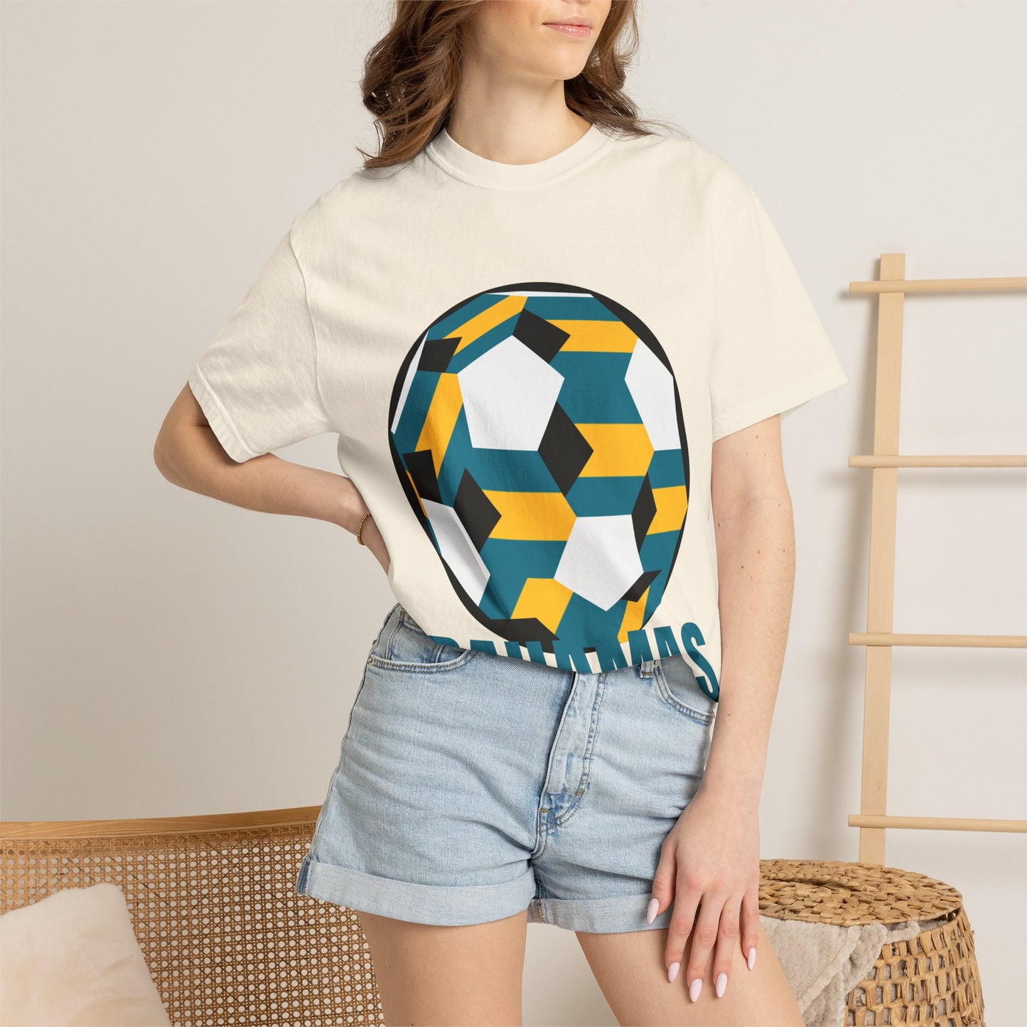 Bahamas Fan Specialty Soccer Ball Design T Shirt