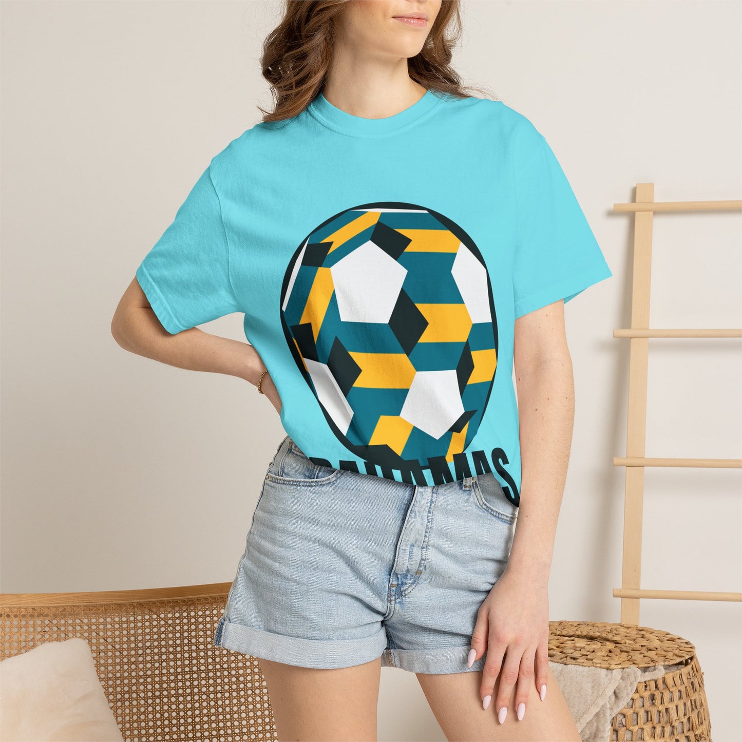 Bahamas Fan Specialty Soccer Ball Design T Shirt