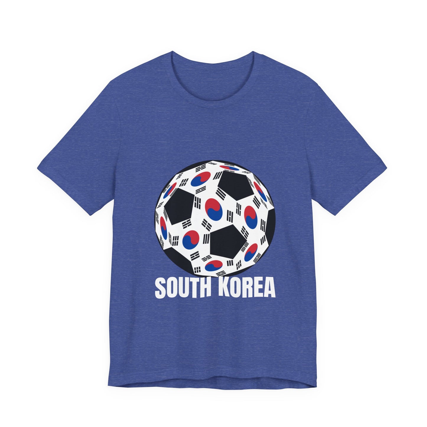 South Korea Fan Specialty Soccer Ball Design T Shirt White Text