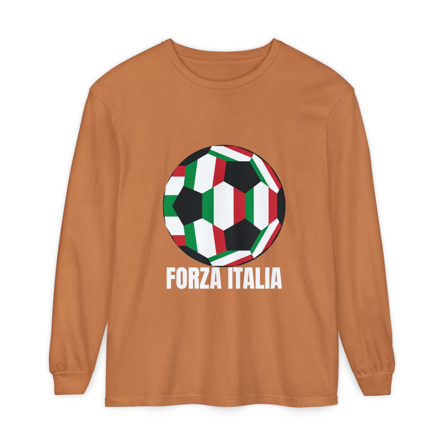 Forza Italia Fan Specialty Soccer Ball Design Long Sleeve Tee