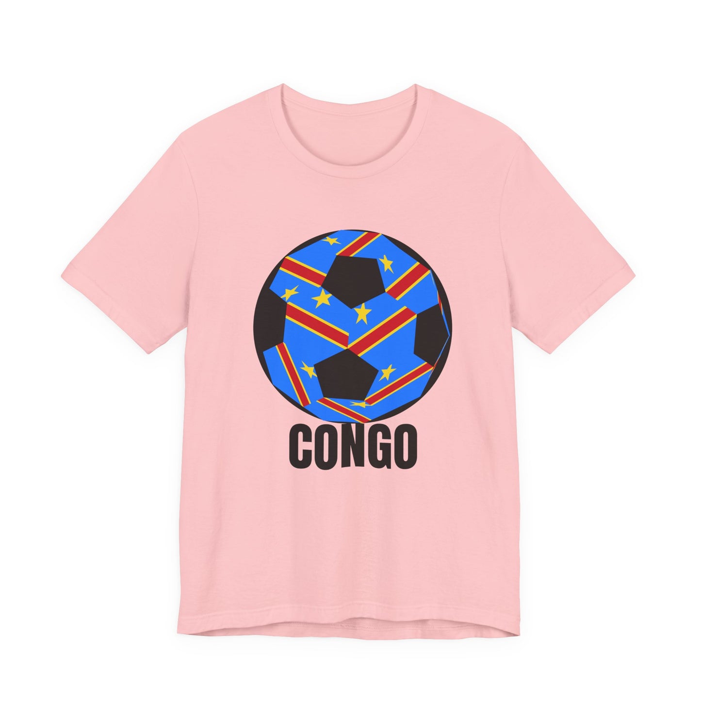 Congo Fan Specialty Soccer Ball Design T Shirt Black Text
