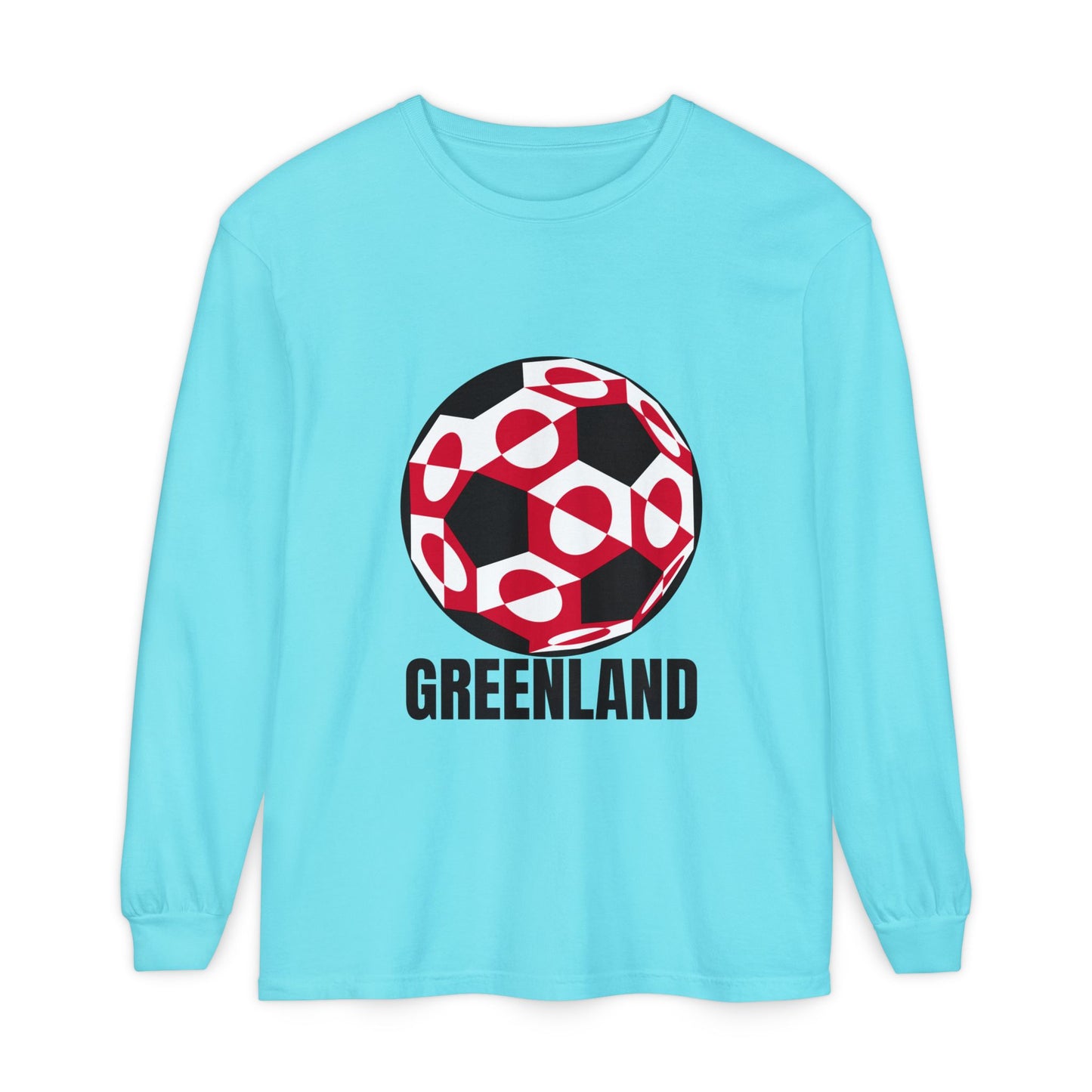 Greenland Fan Specialty Soccer Ball Design Long Sleeve Tee