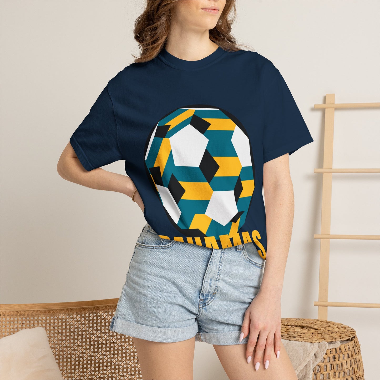 Bahamas Fan Specialty Soccer Ball Design T Shirt