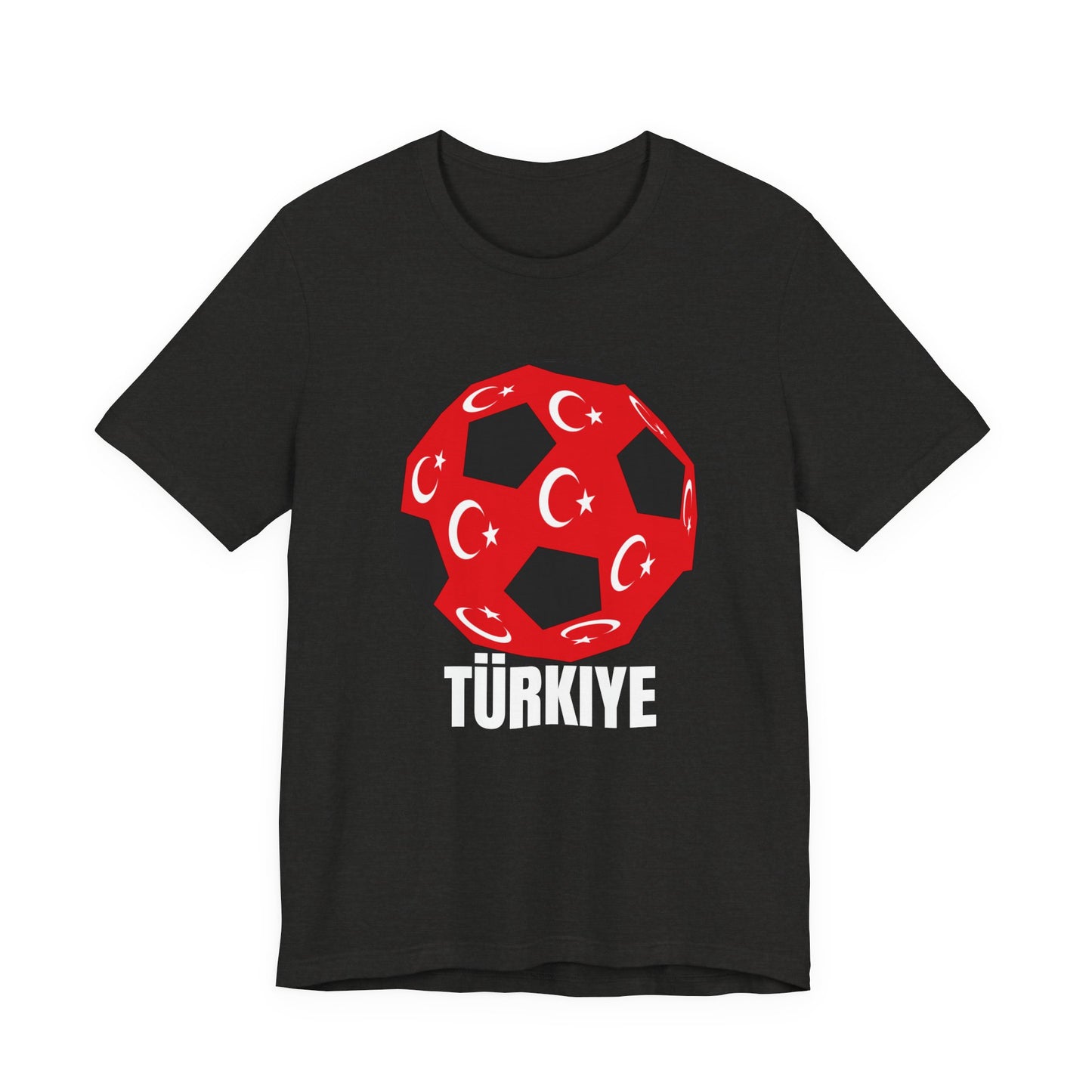 Türkiye Fan Specialty Soccer Ball Design T Shirt White Text