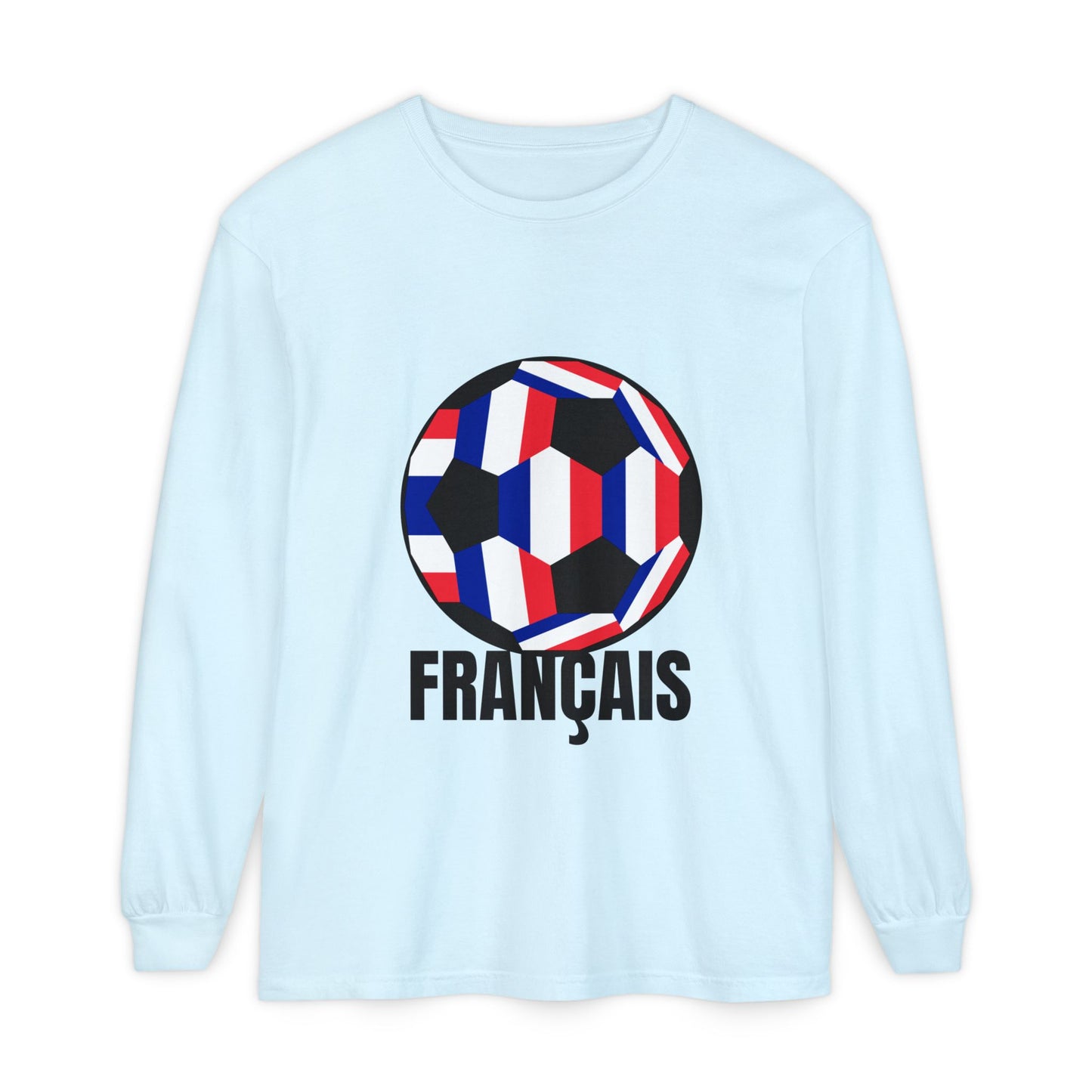 Français Fan Specialty Soccer Ball Long Sleeve T-Shirt