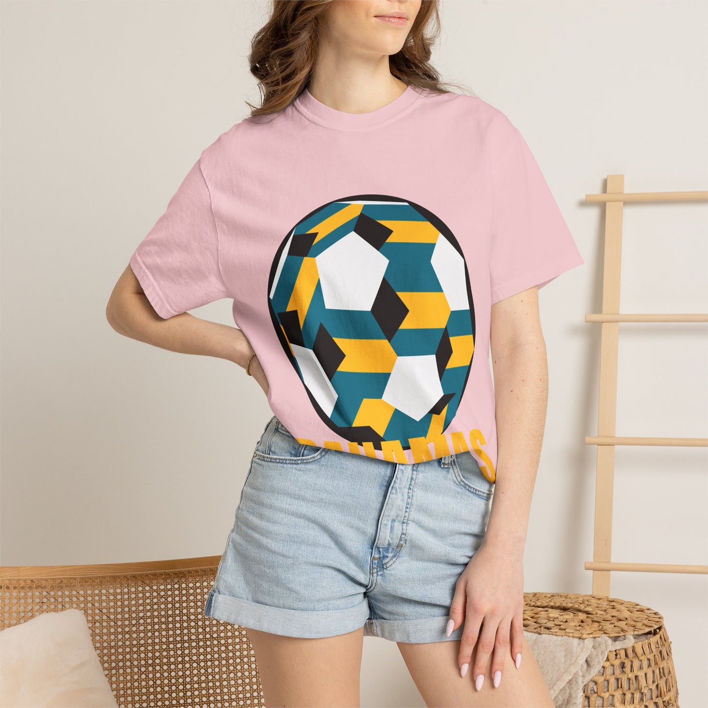 Bahamas Fan Specialty Soccer Ball Design T Shirt