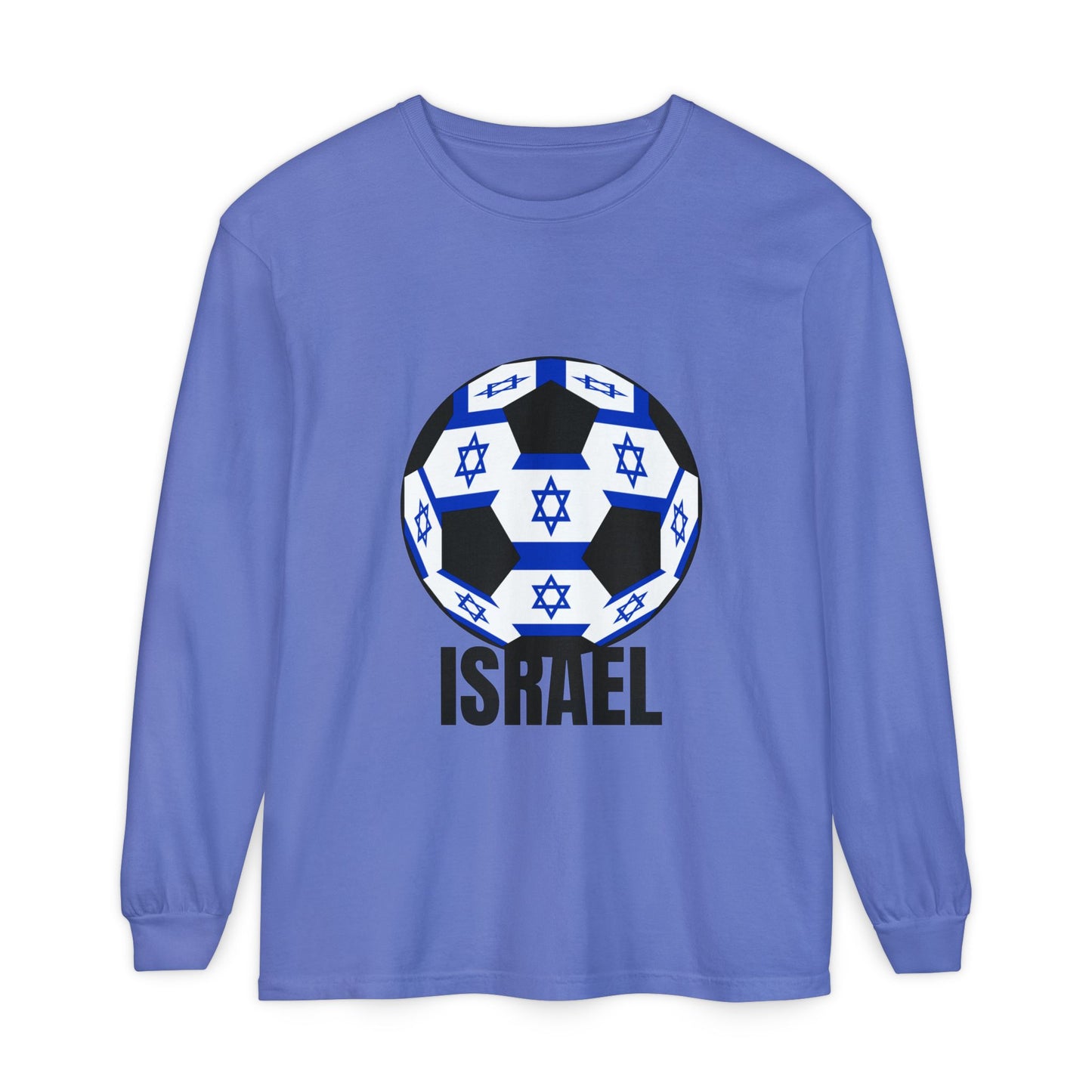 Israel Fan Specialty Soccer Ball Design Long Sleeve Tee