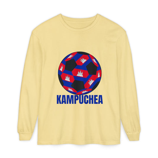 Kampuchea Fan Specialty Soccer Ball Design  Long Sleeve Tee