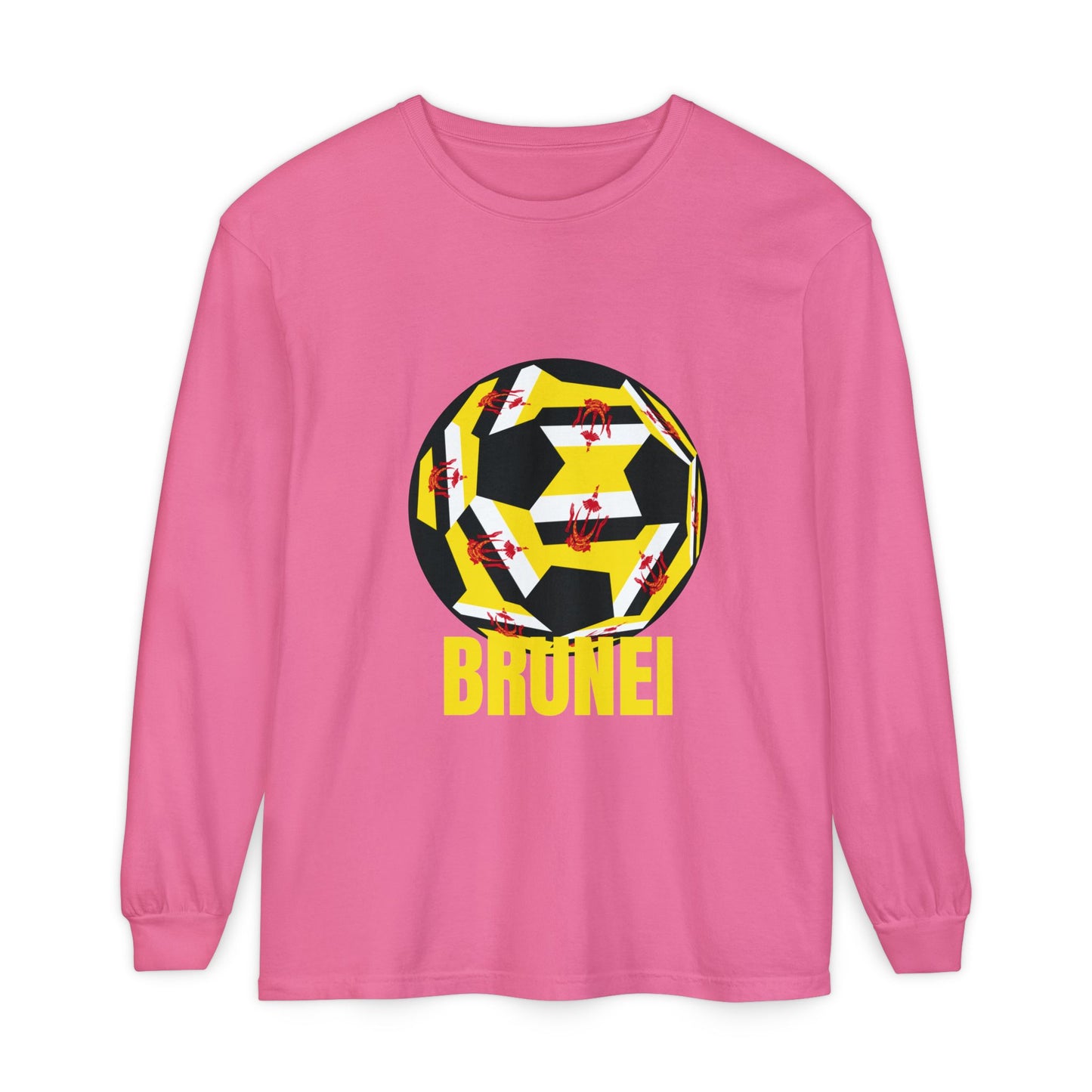 Brunei Fan Specialty Soccer Ball Design  Long Sleeve Tee