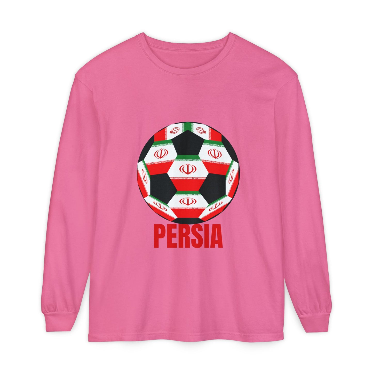 Persia Fan Specialty Soccer Ball Design  Long Sleeve Tee