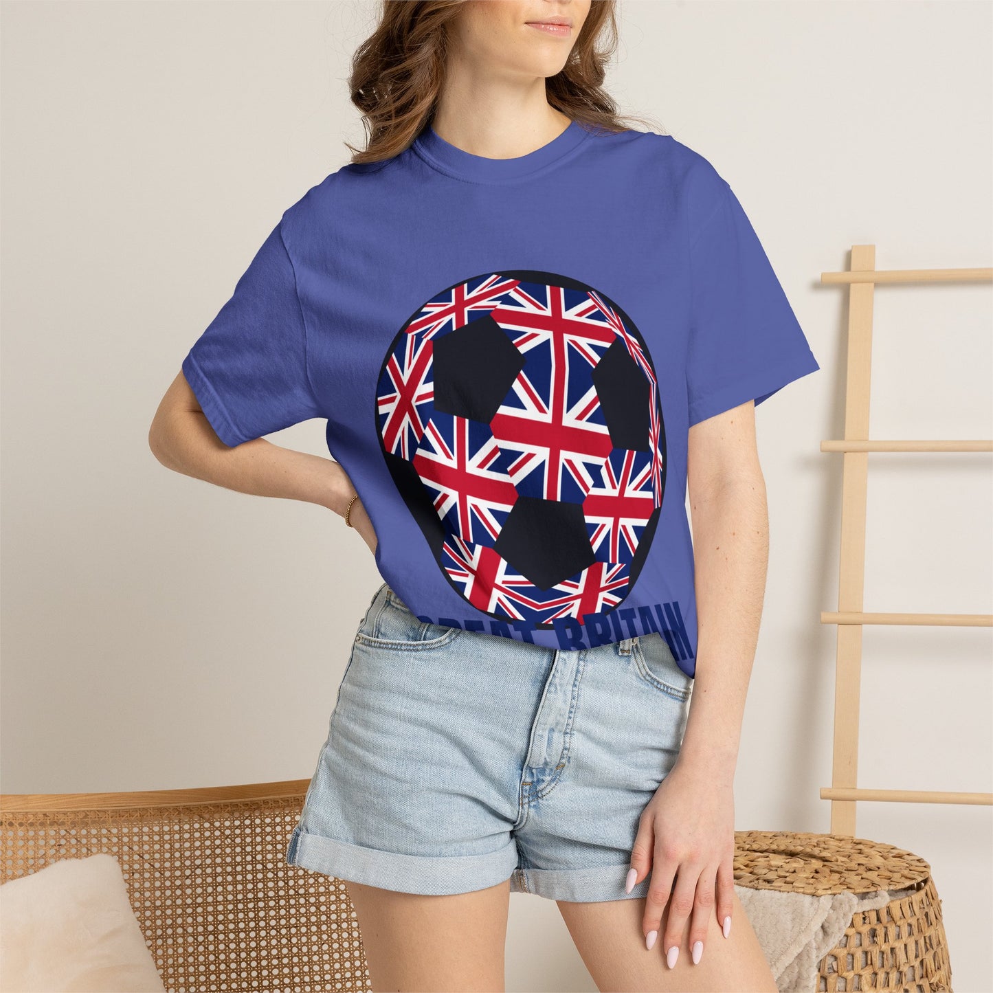 Great Britain Fan Specialty Soccer Ball Design T Shirt
