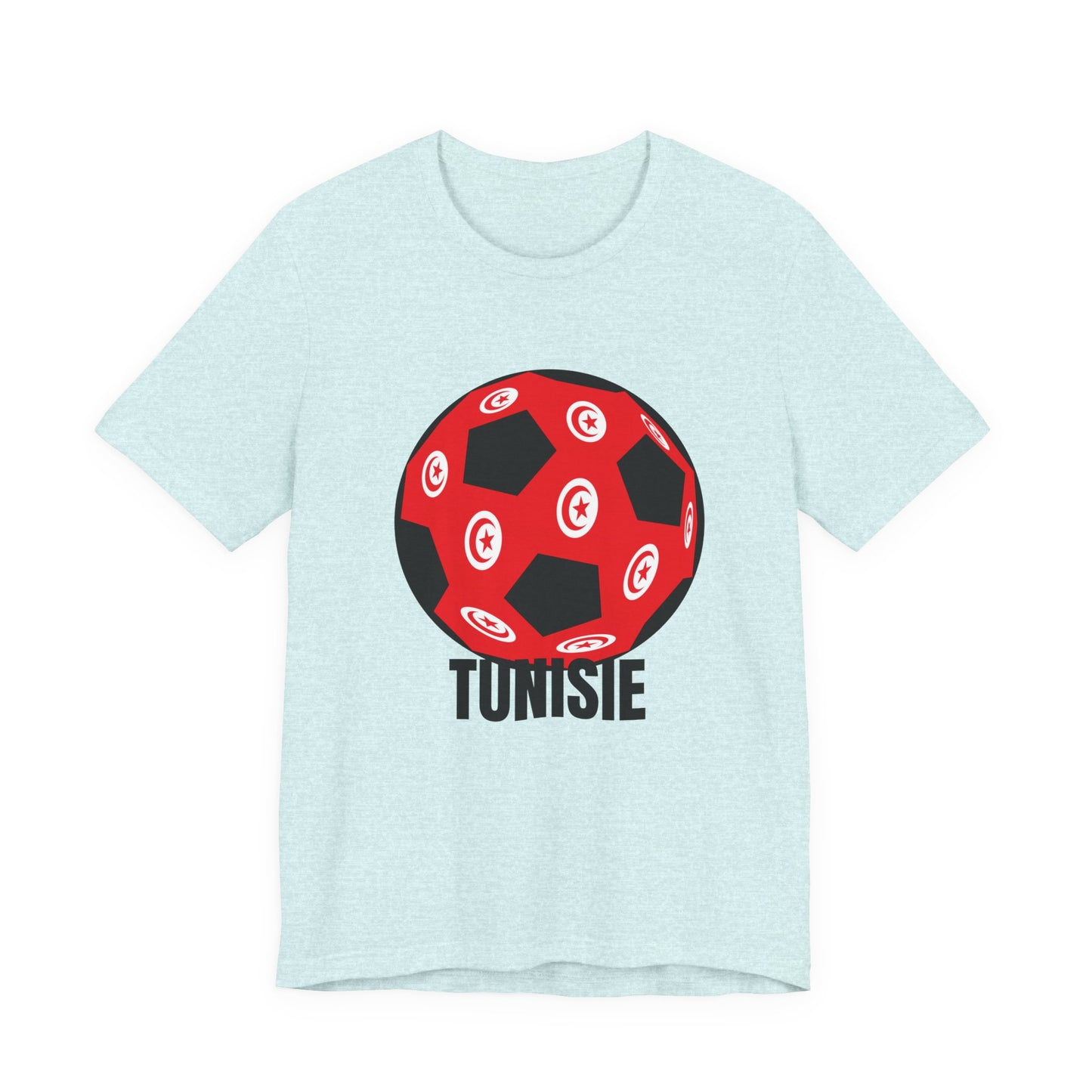 Tunisie Fan Specialty Soccer Ball Design T Shirt Black Text
