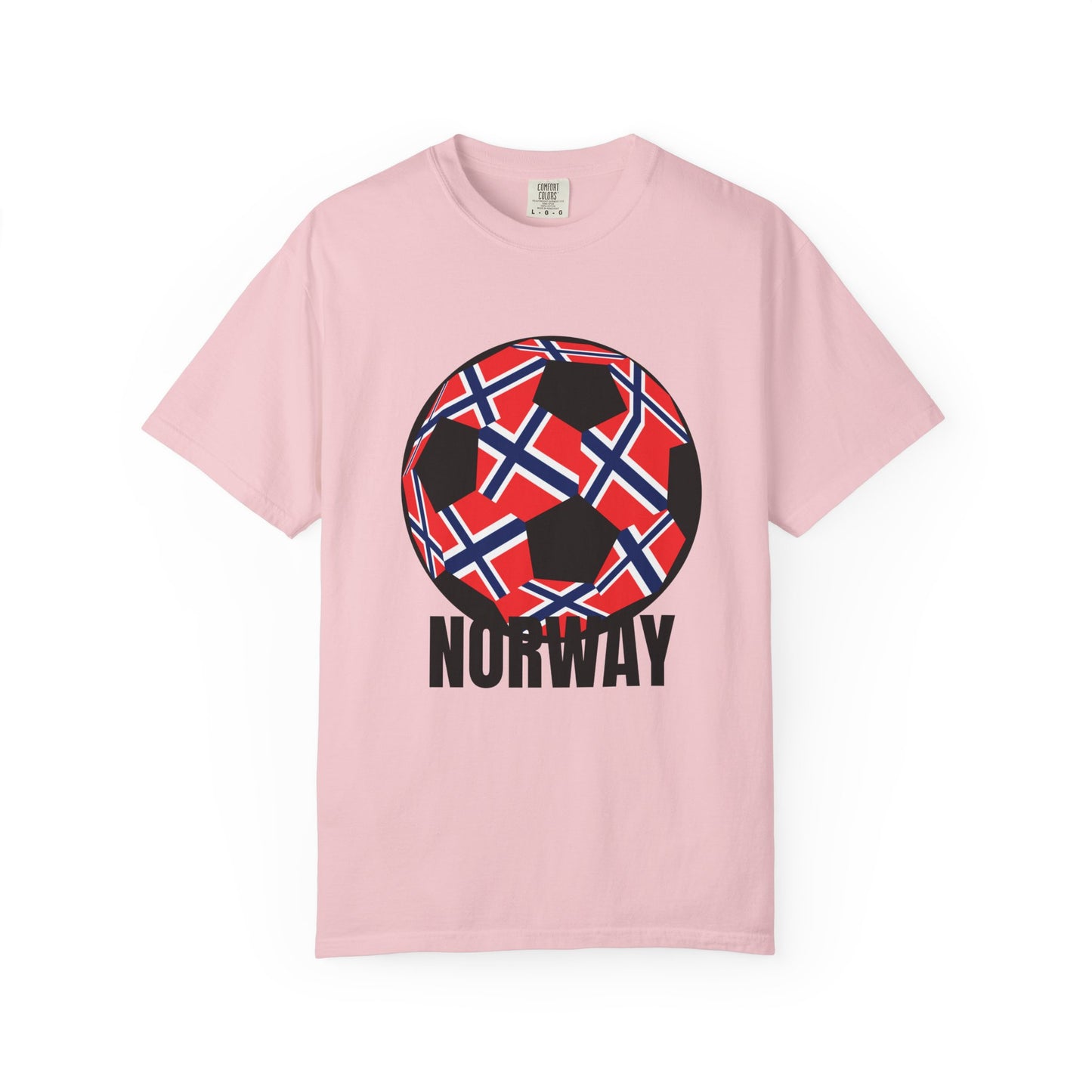 Norway Fan Specialty Soccer Ball Design T Shirt Black Print