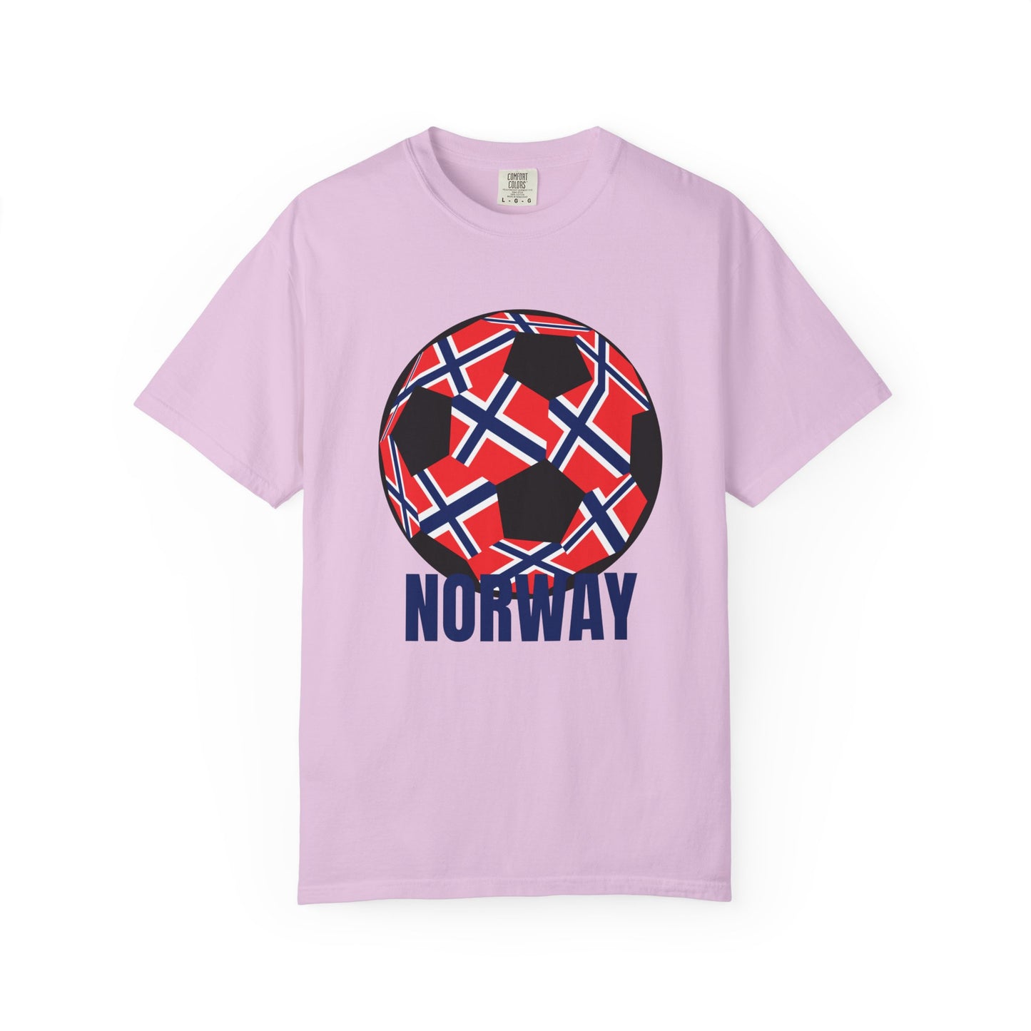 Norway Fan Specialty Soccer Ball Design T Shirt Blue Print