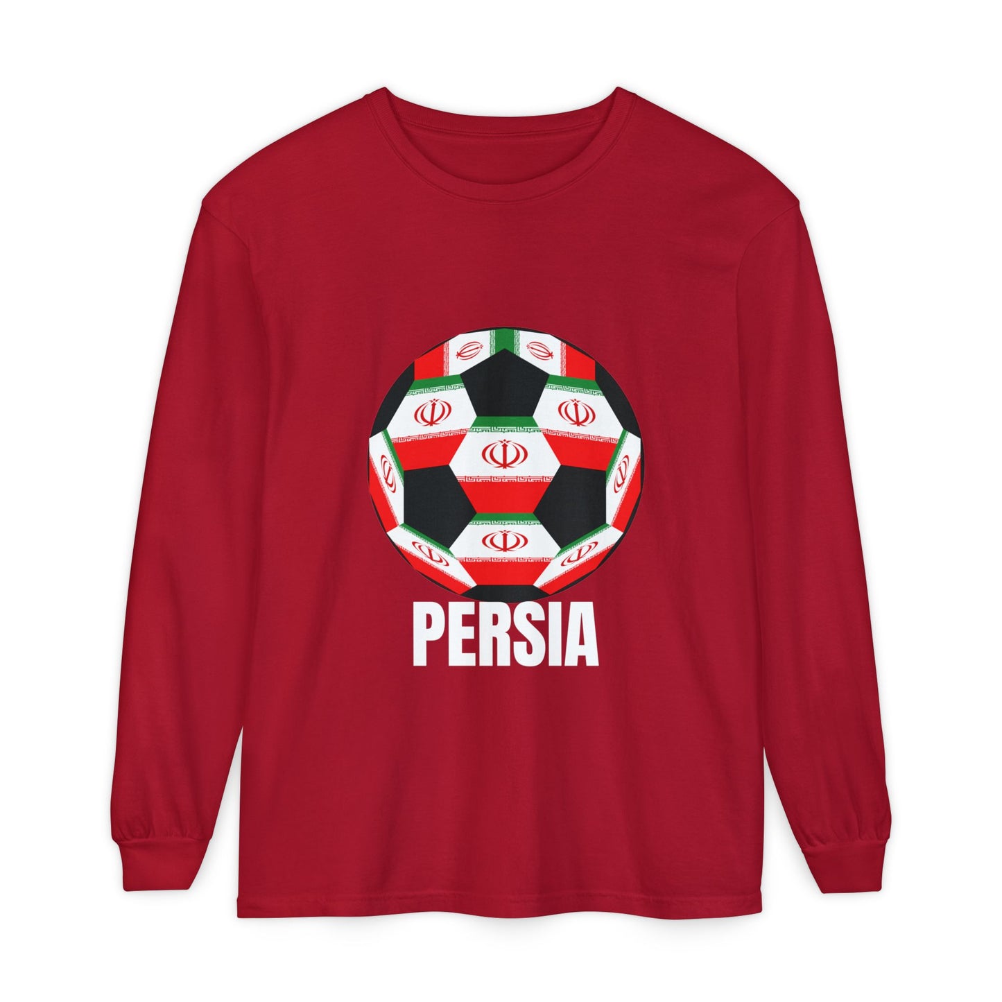 Persia Fan Specialty Soccer Ball Design Long Sleeve Shirt