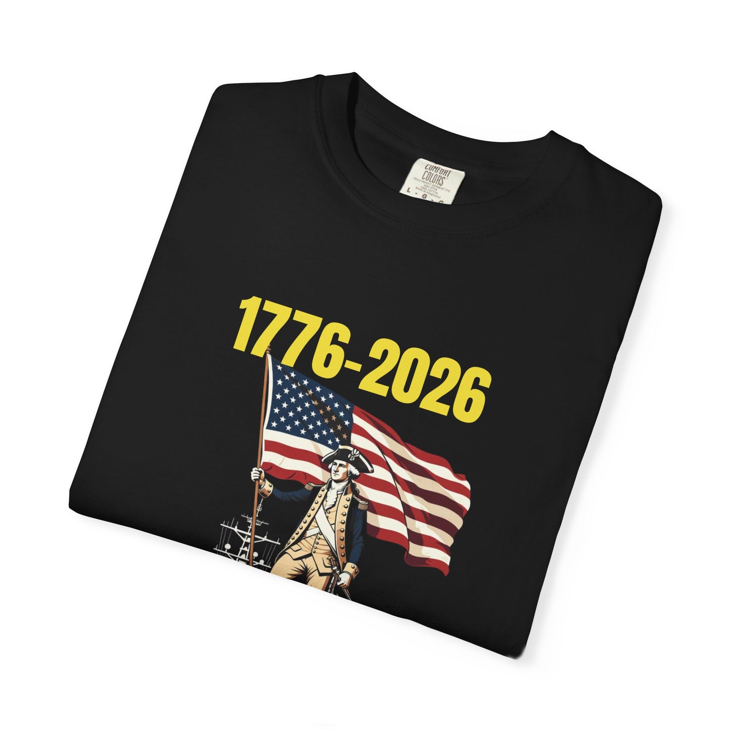 George Washington on an Aircraft Carrier with an American Flag T-shirt | 250 Years of Winning