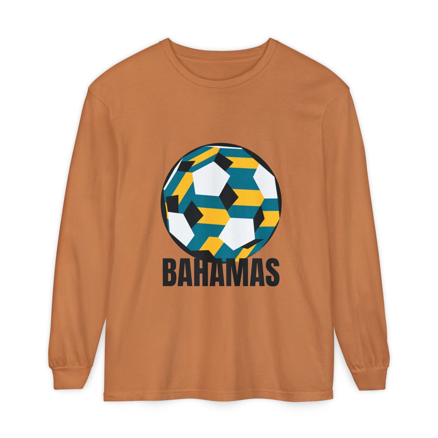 Bahamas Fan Specialty Soccer Ball Design Long Sleeve Shirt