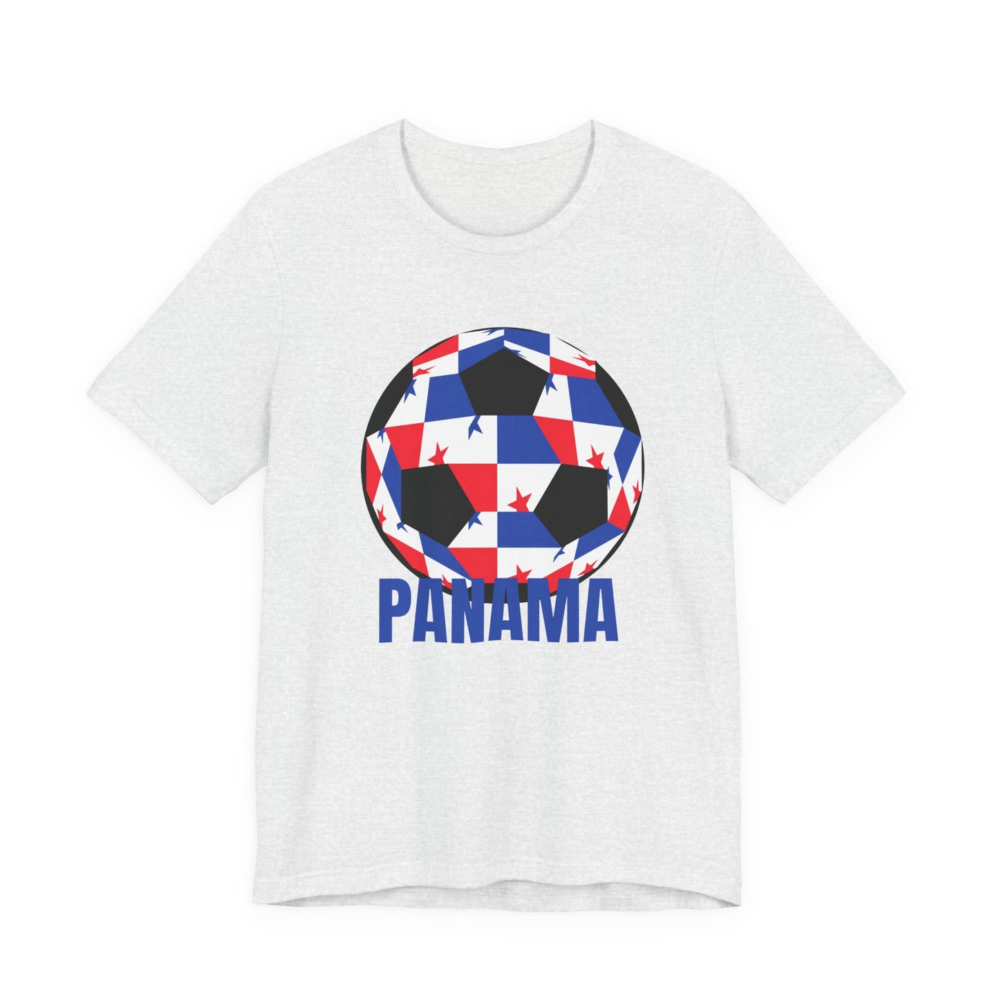 Panama Fan Specialty Soccer Ball Design T Shirt Black Text