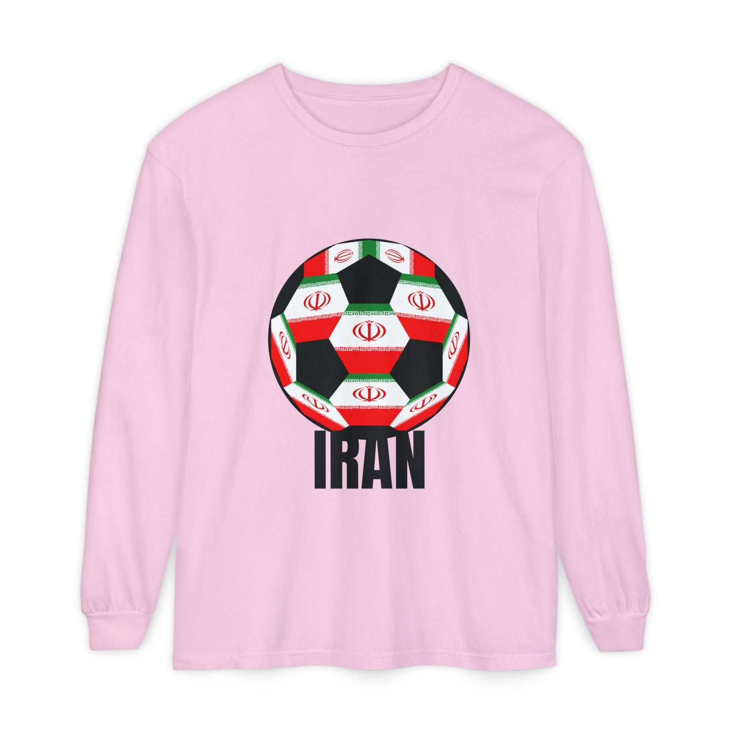Iran Fan Specialty Soccer Ball Design Long Sleeve Shirt