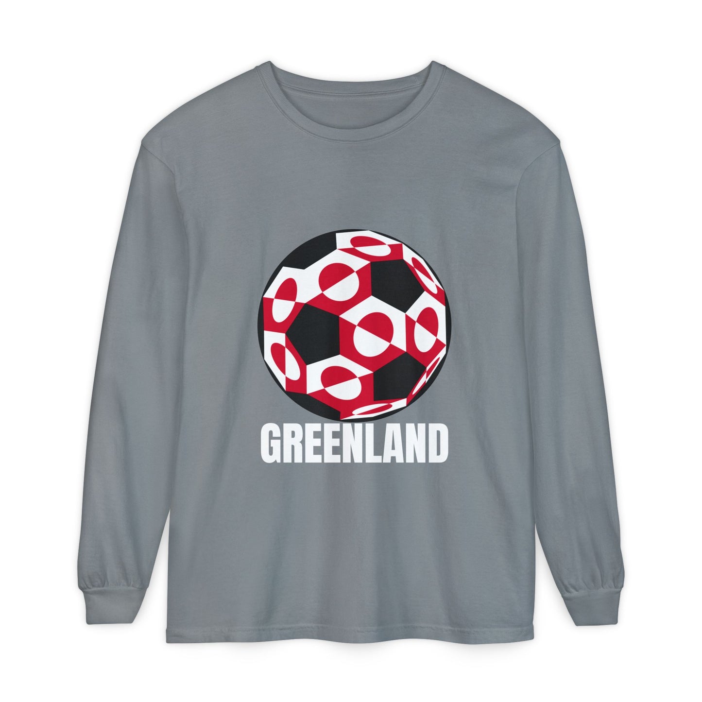 Greenland Fan Specialty Soccer Ball Design Long Sleeve Tee