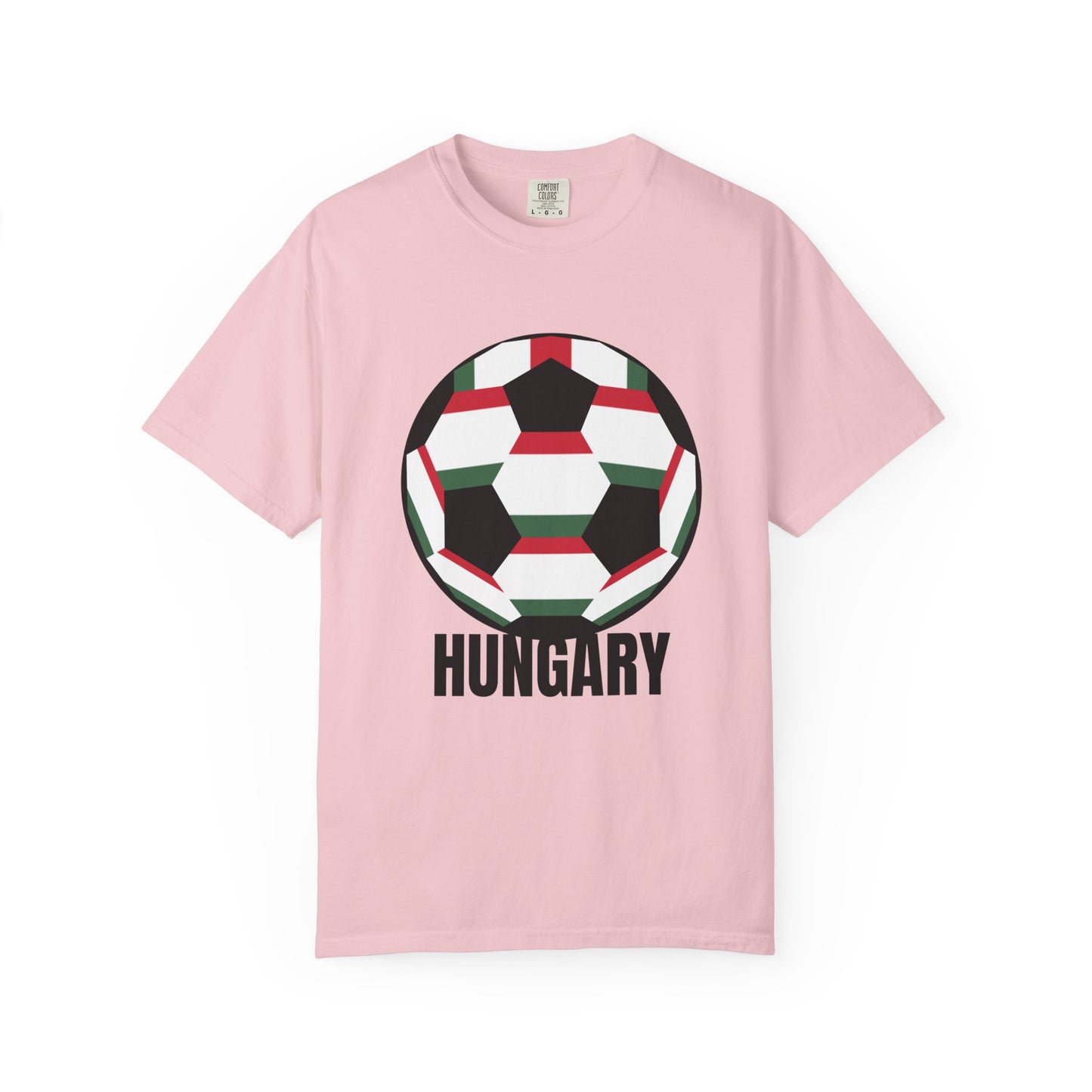 Hungary Fan Specialty Soccer Ball Design T Shirt Black Print